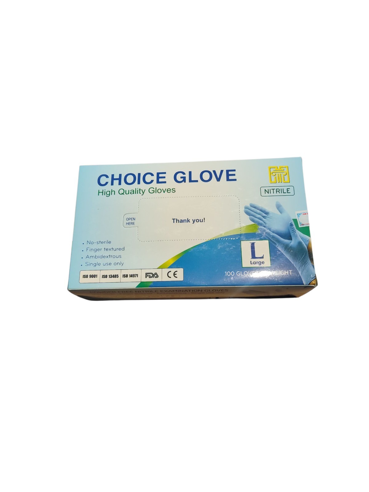 Choice Glove Powder Free Nitrile Examination Gloves Size Large Case of 1000 New