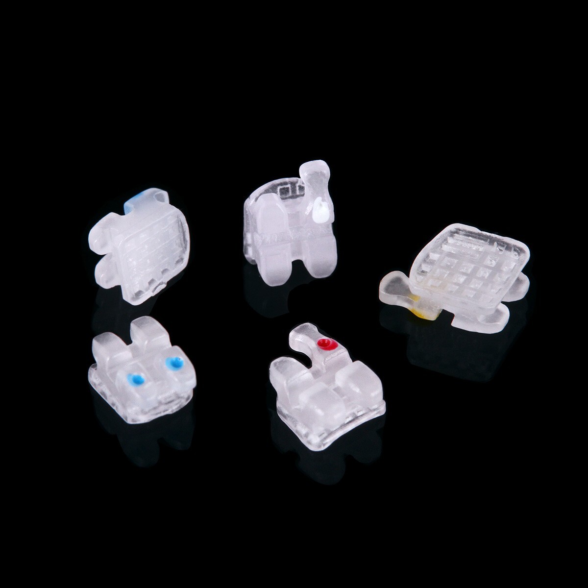 AZDENT Dental Ceramic Brackets Orthodontic Braces Roth.022 345 Hooks 20pcs /kit