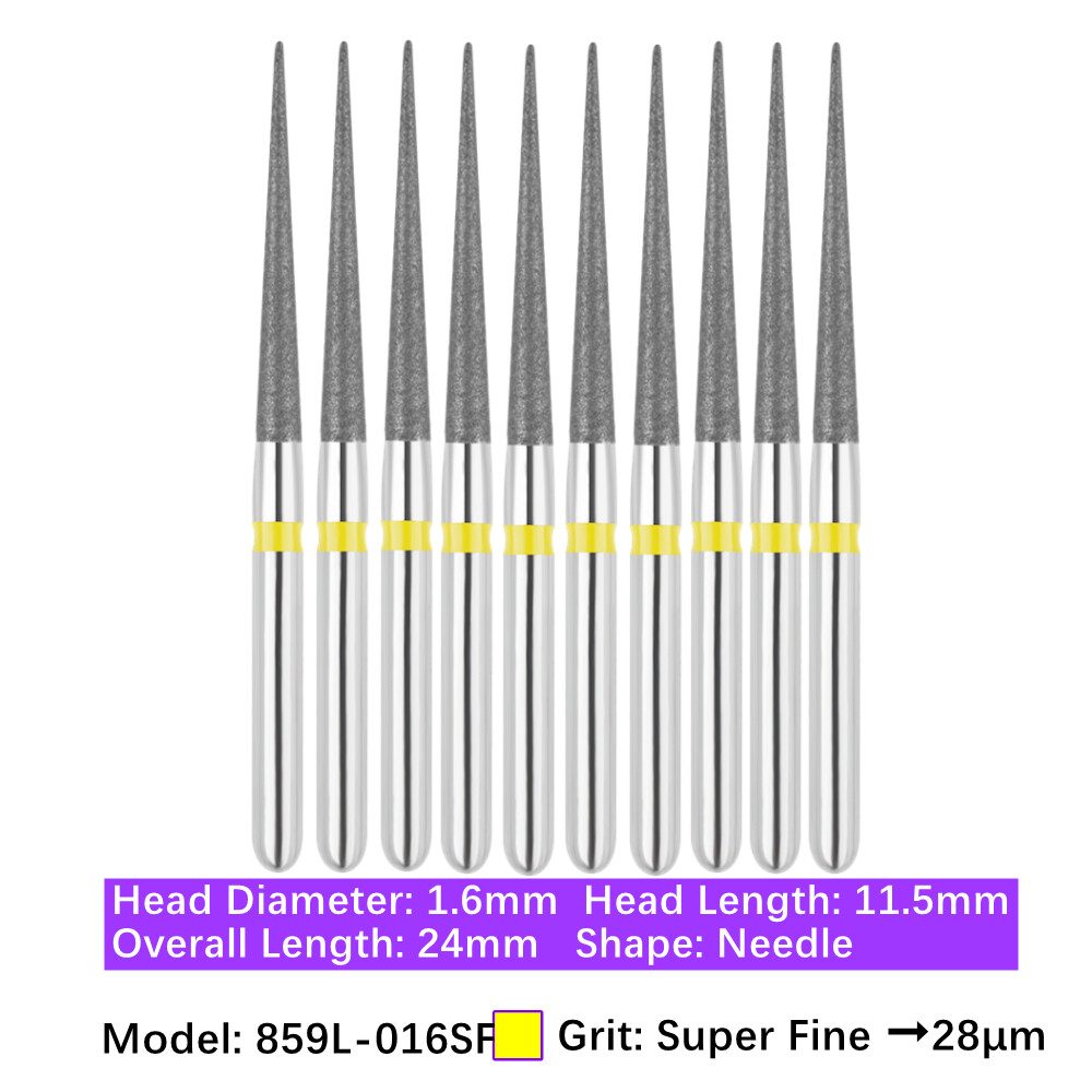 Vakker Dental Long Needle FG Diamond Bur 859L-016SF Super Fine 10/pk