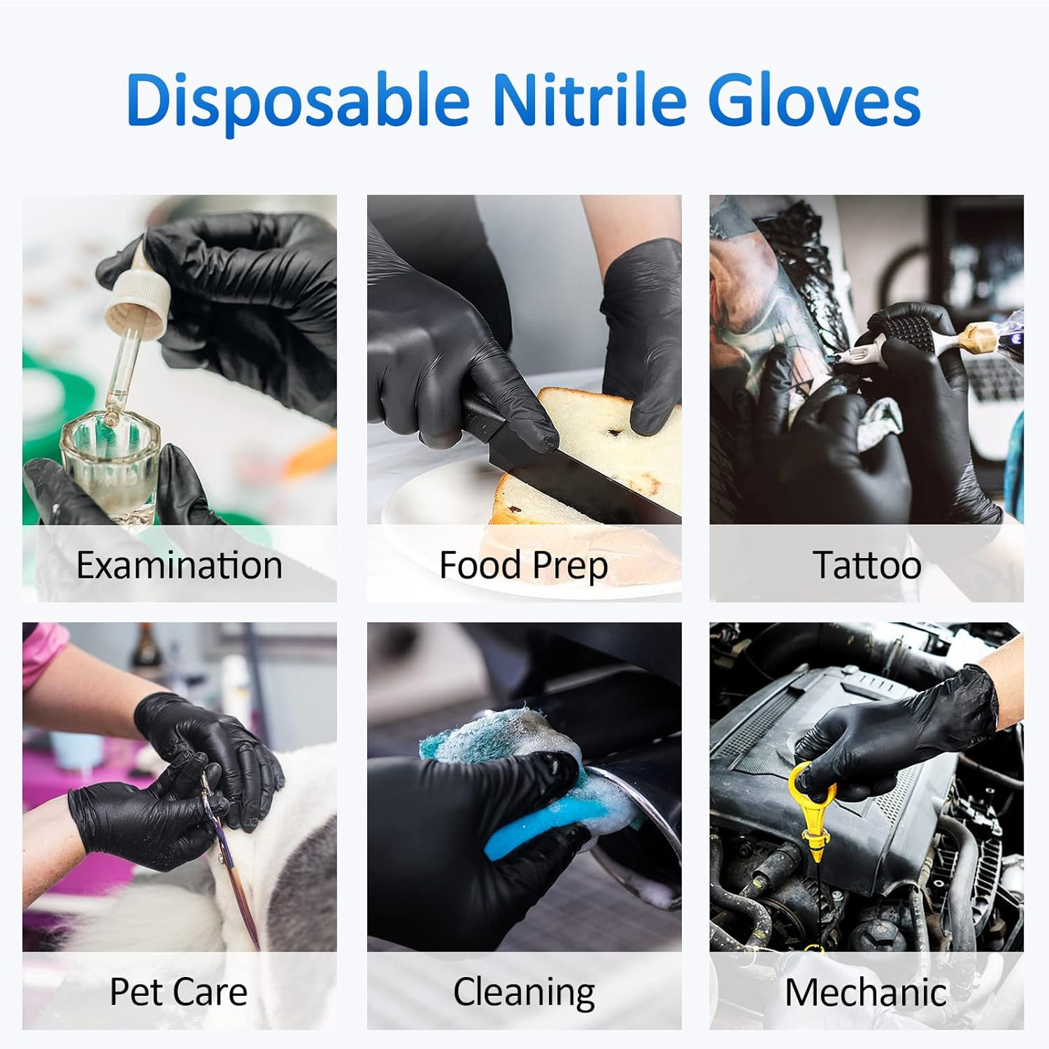 guantes de examen de nitrilo schneider negro xl caja de 100 4 mil sin latex