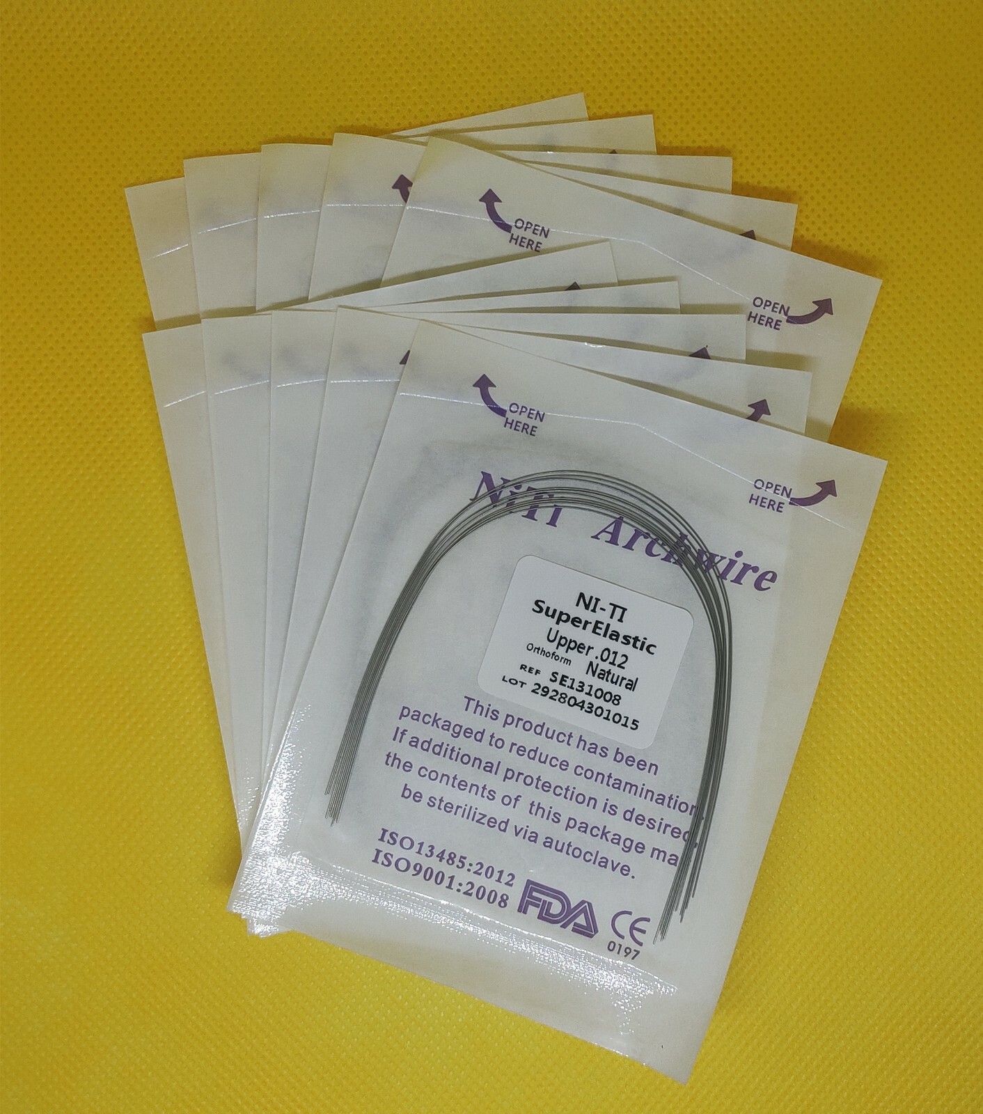10Pcs/Pack Dental Super Elastic NITI Arch Wires Orthodontic Round Natural Form