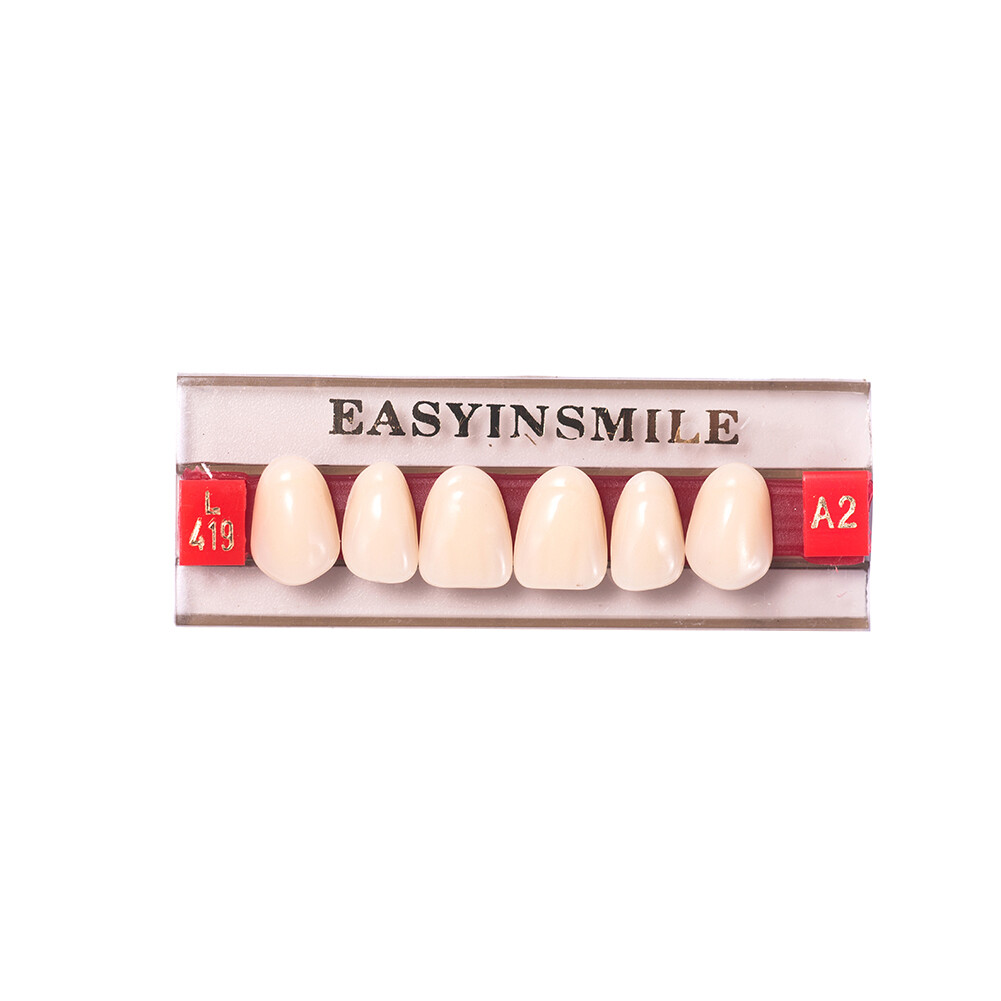 Dental Acrylic Resin Tooth Denture False Teeth Upper Anterior Lower 6Set*16Pc
