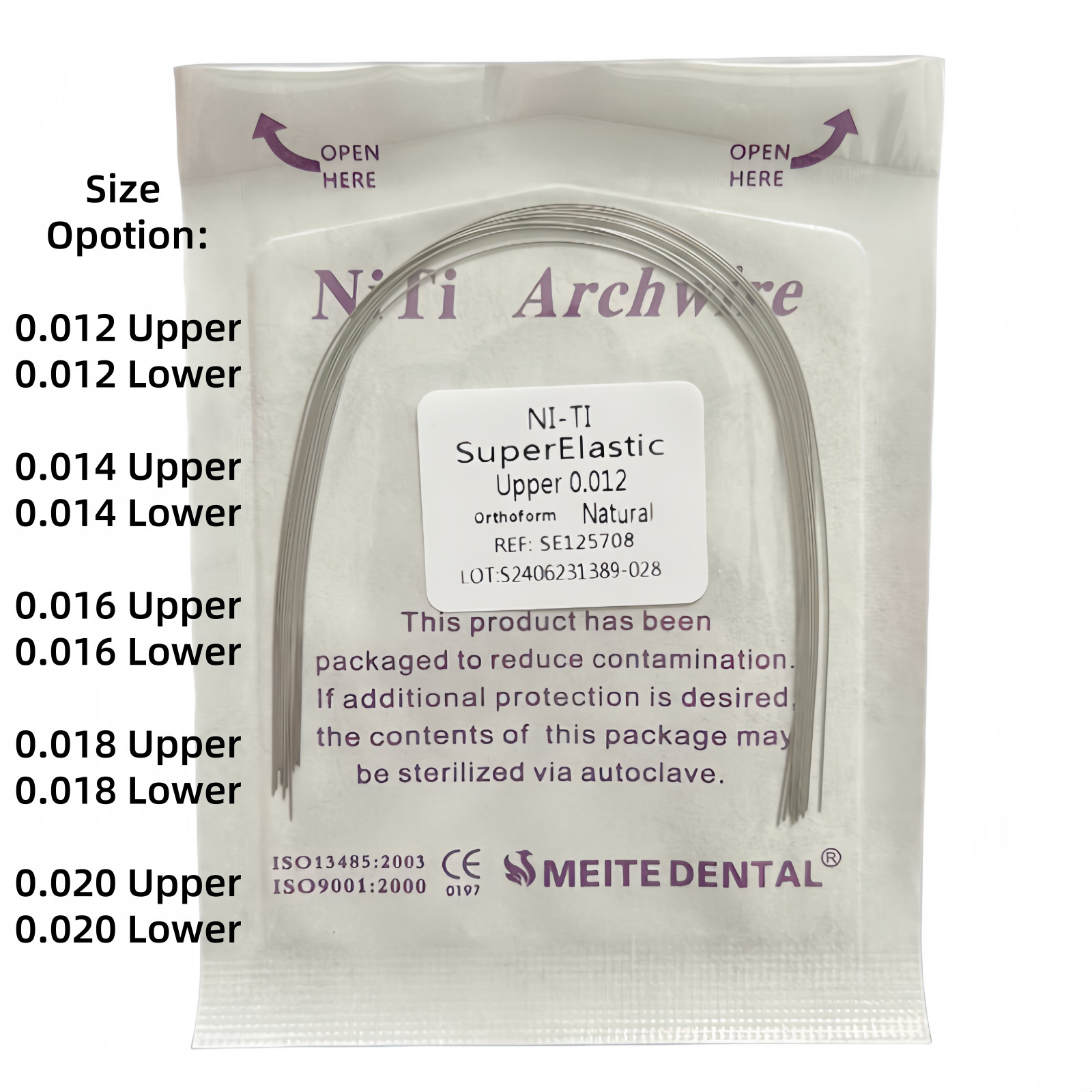 100PCS Dental Orthodontic Niti Arch Wire Natural Form Arches Round Rectangular