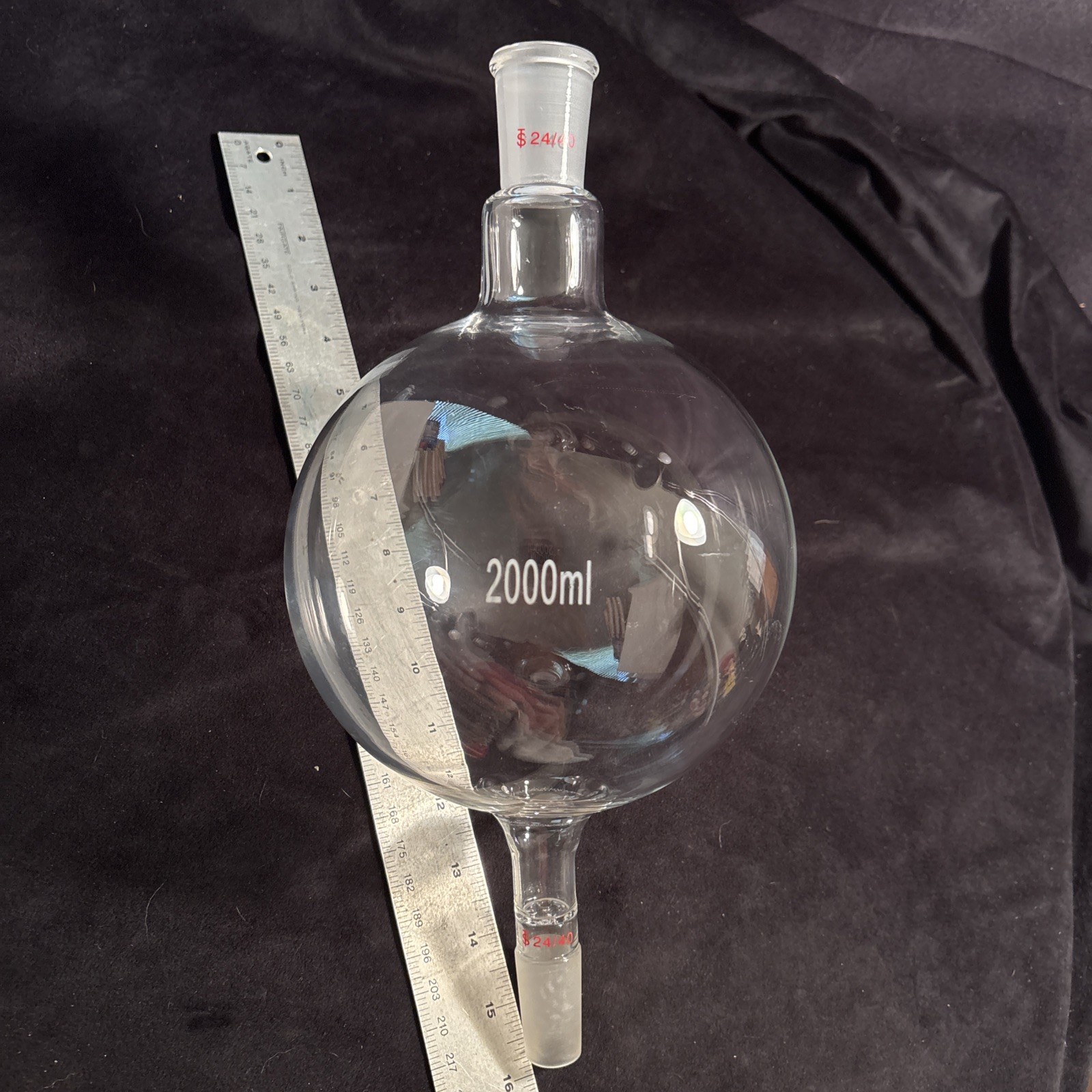 Laboratory Glass Chromatography Reservoir Capacity Flask 2000ml Unused Freeship!