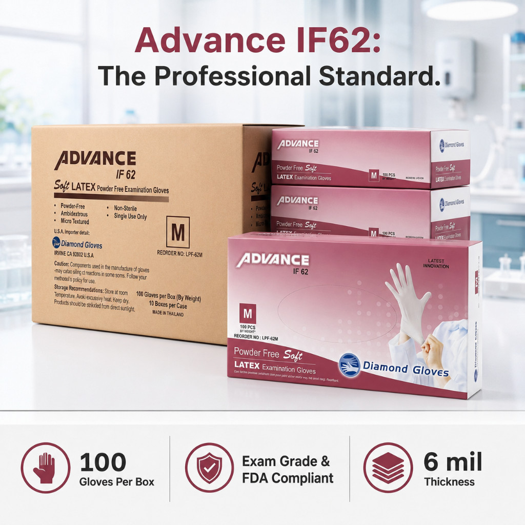 1000 Pcs Latex Exam Gloves White 6 Mil Powder FREE Dental All Size S, M, L, XL