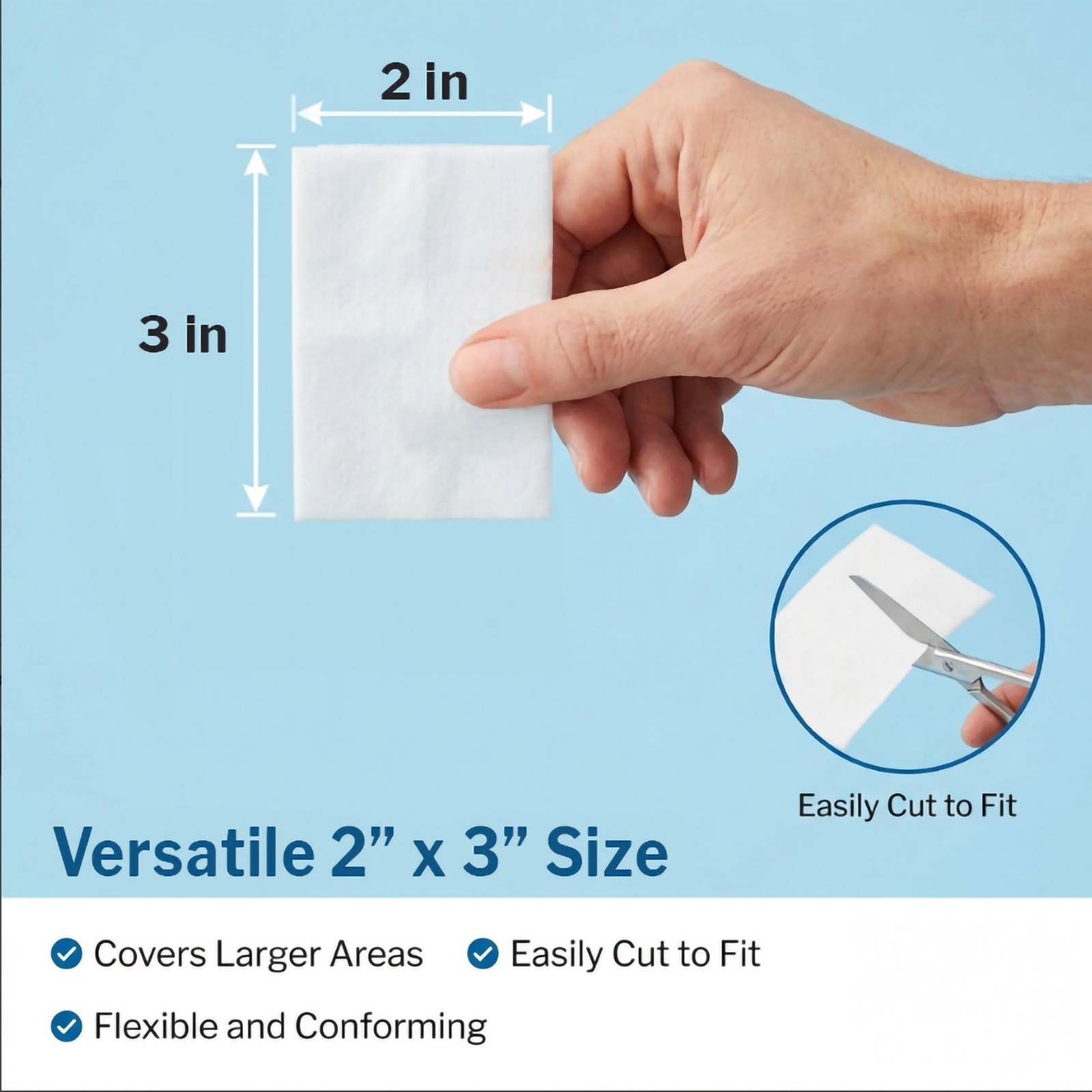 McKesson Non-Adherent Pads for Wounds, 2×3 Inch, 100 Count, White
