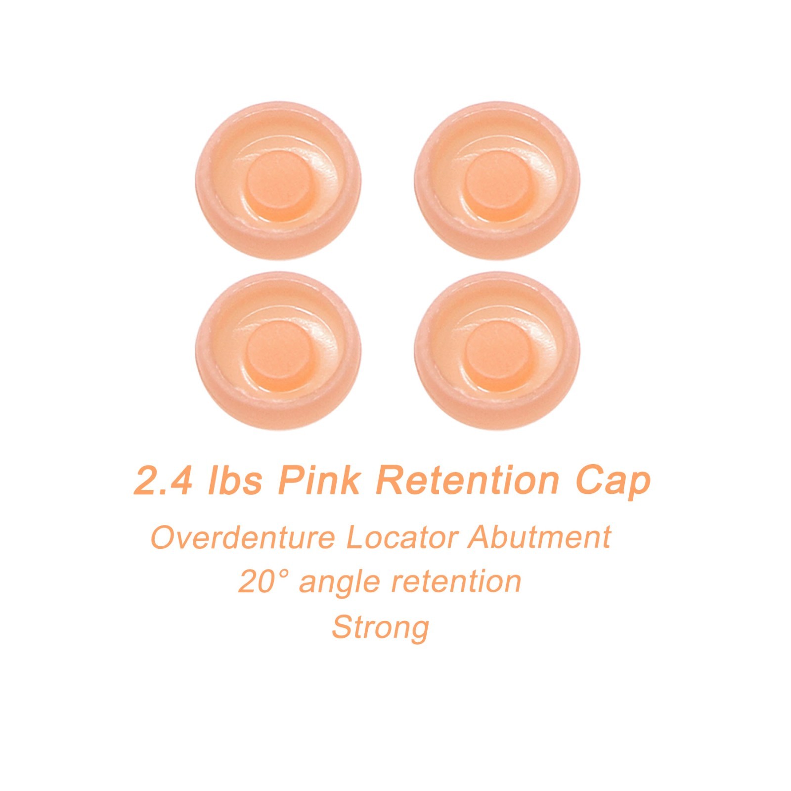 US Color Coded Retention Cap Inserts 0.8/1.2/2.4lbs for Locator Overdenture 4Pcs