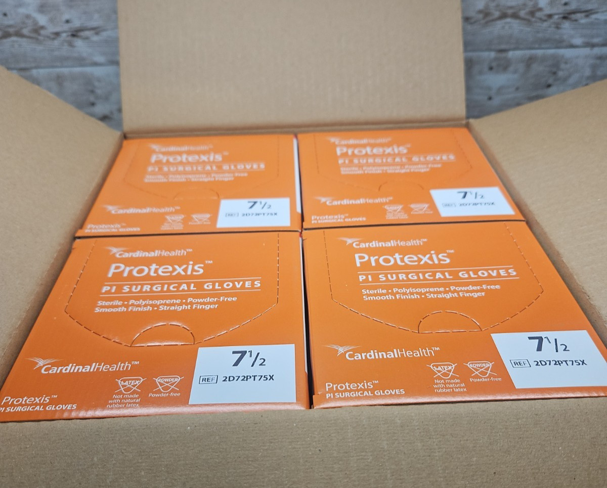 Protexis PI Surgical Gloves *1 CASE 200 Pair* Cardinal Size: 7.5 Exp: 12/26