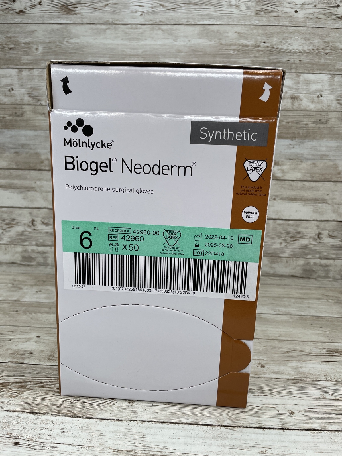 1 CASE Biogel NEODERM Surgical Gloves Sterile 200 Pair, Size: 6 Exp 3/25