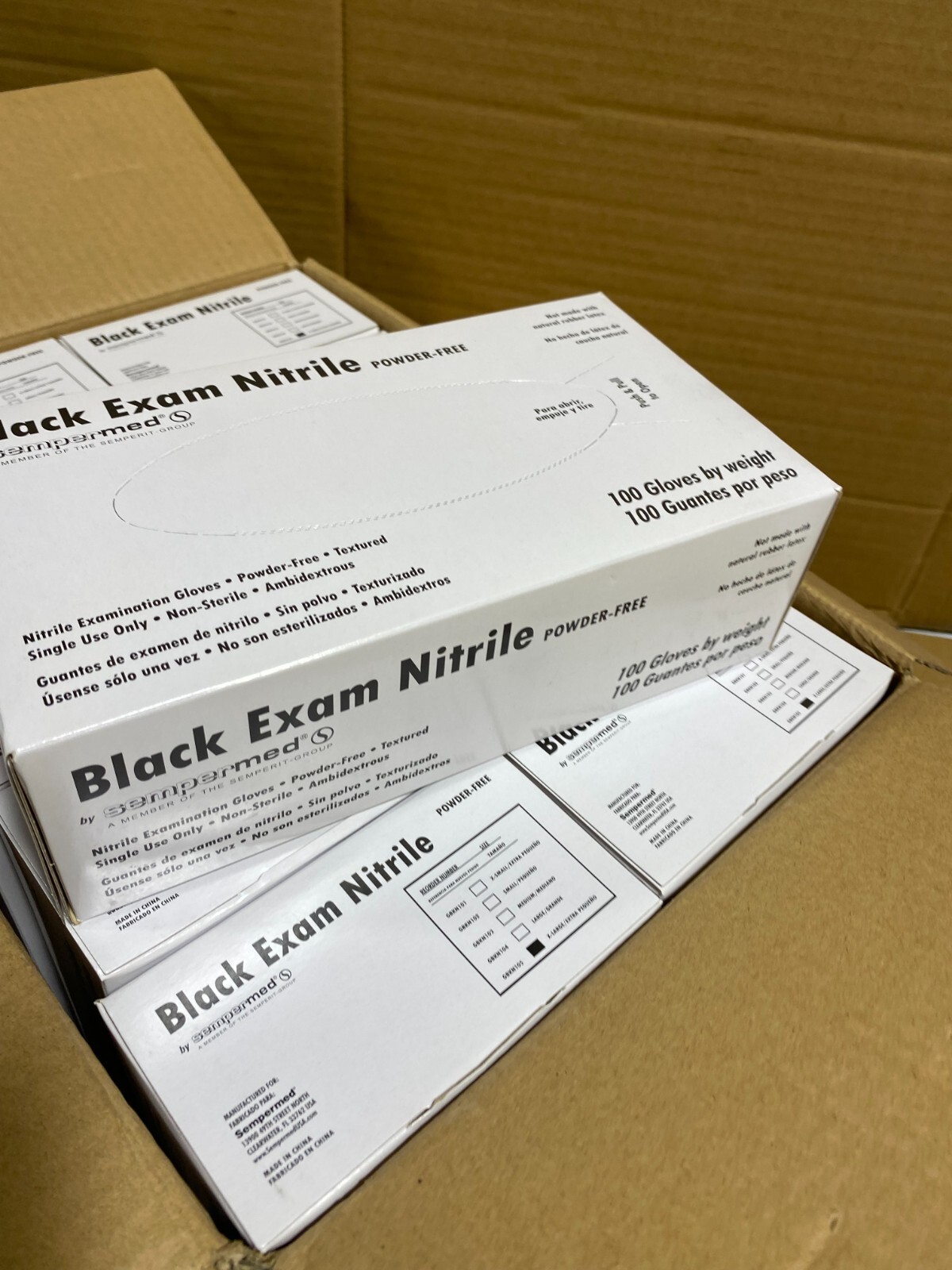 Sempermed Black XL Nitrile Disposable Gloves – GBKN105 XL Box of 1,000