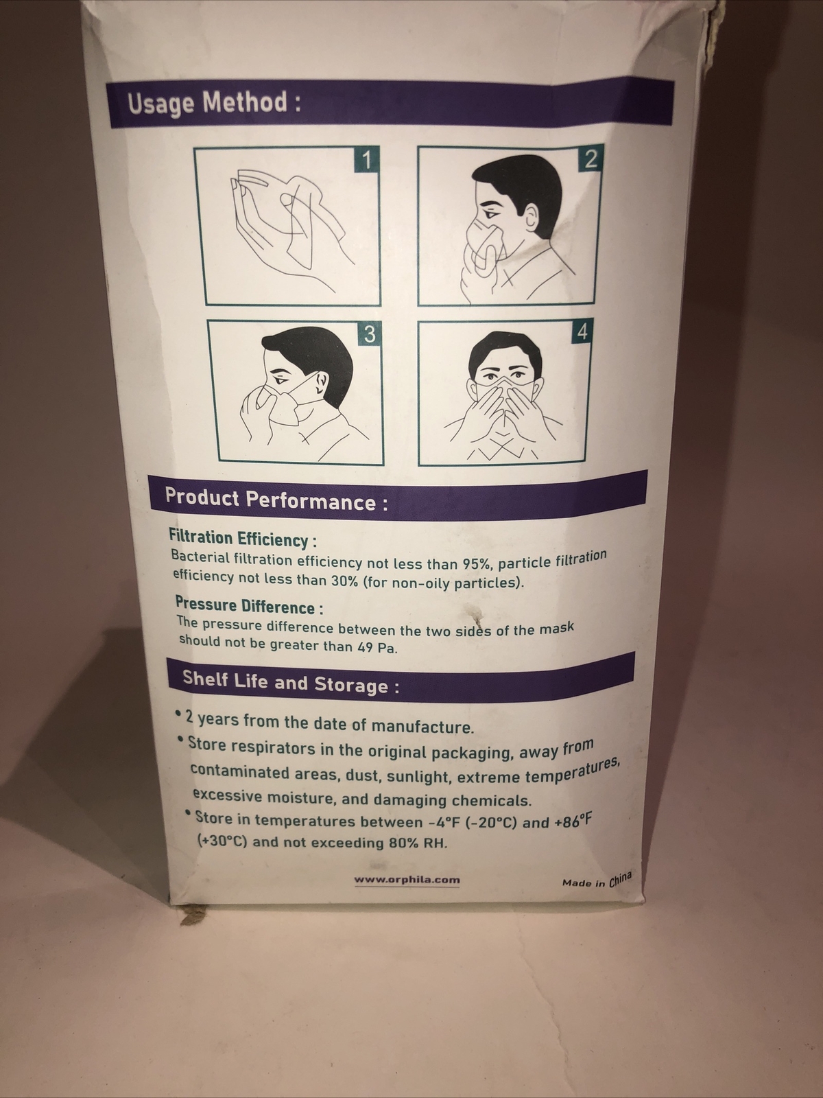 (50) Face Mask Mouth Nose Cover.. White KN95 Protective 5 Layer Disposable