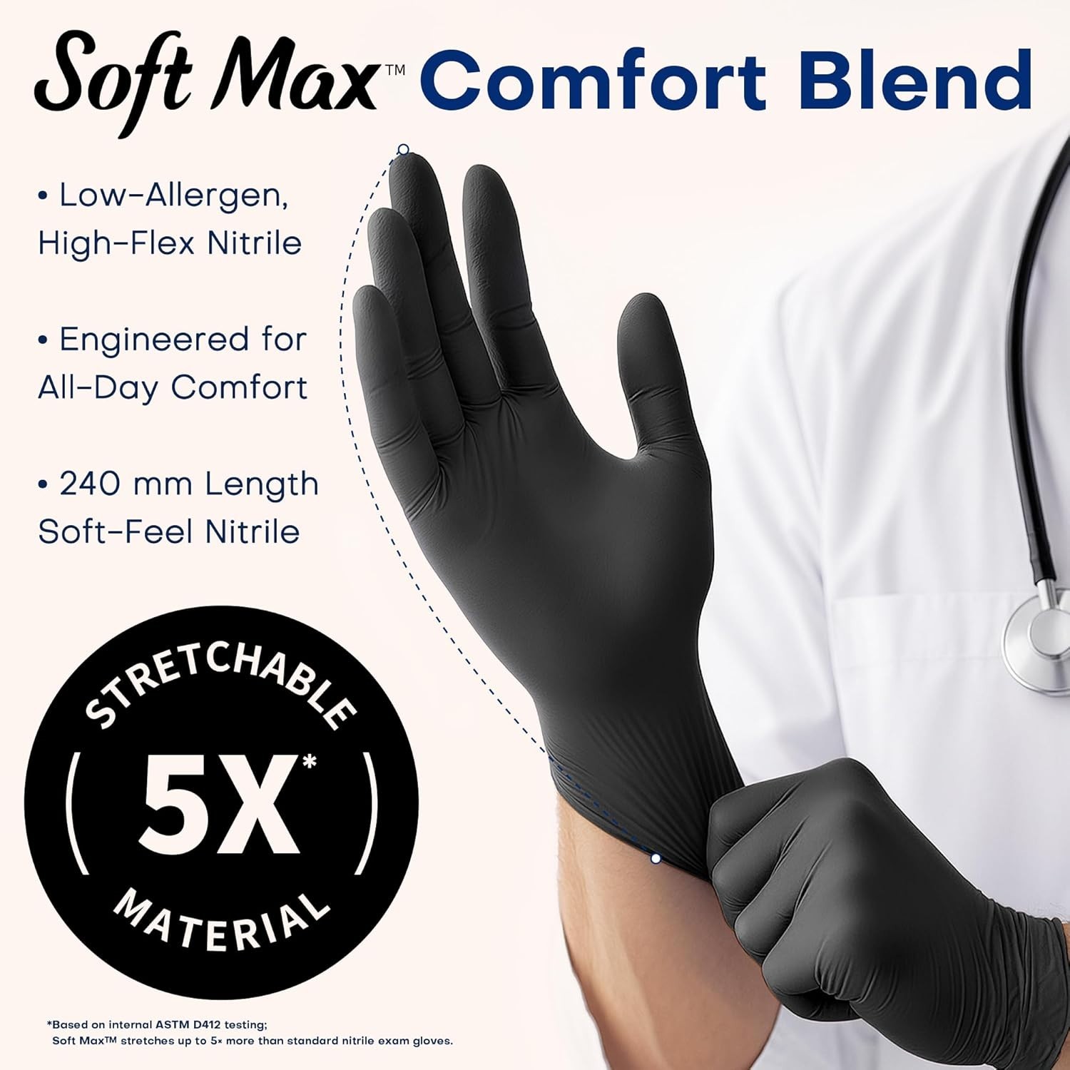 Ambidextrous Black Nitrile Gloves – 100 Pcs, Perfect for Food Prep & Medical Use