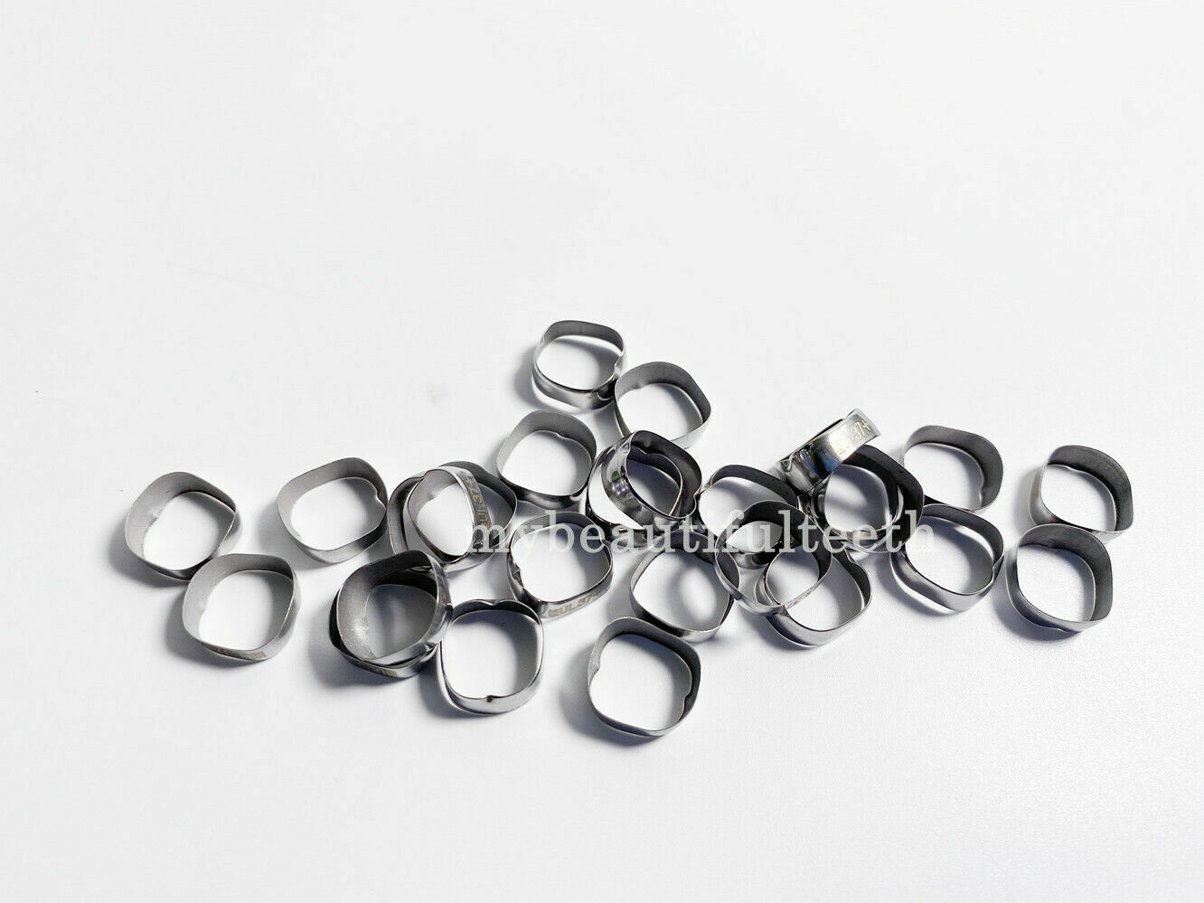 200Pcs Dental 1st Molar Plain Band Clean Molar Bands Orthodontic Medium 35to39.5
