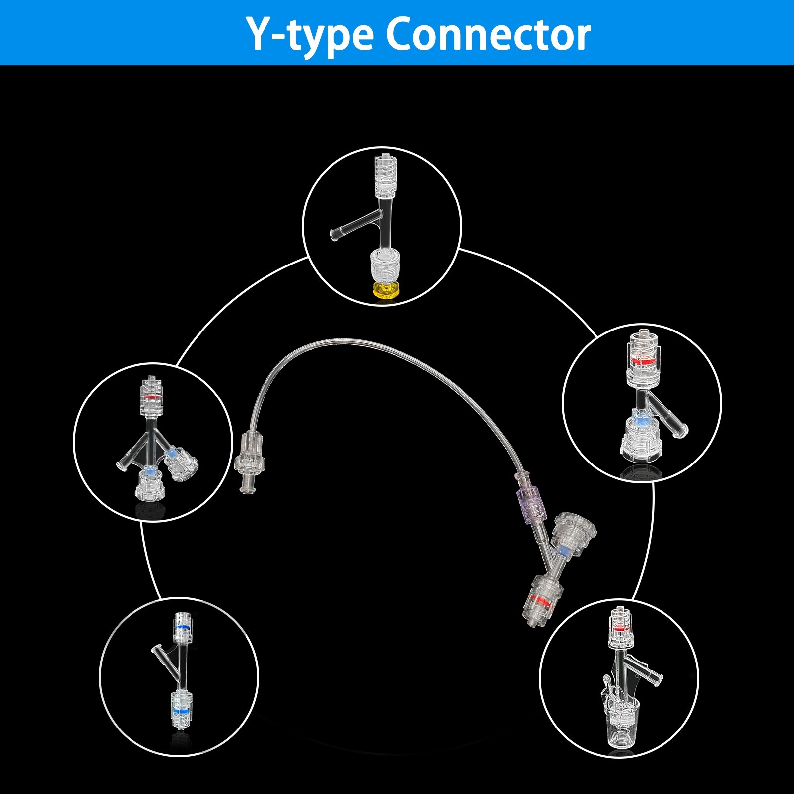 50PCS Luer Y-Type Connection, Medical Luer Lock and Catheter Systems Y-Connector