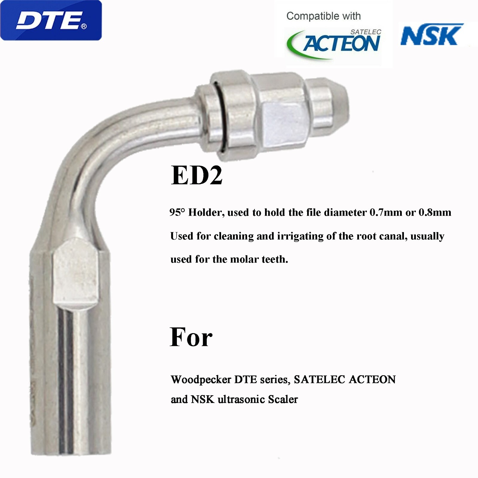Woodpecker DTE Dental Root Canal Cleaning Satelec Scaler Endo Tip ED1 ED3 PD4D