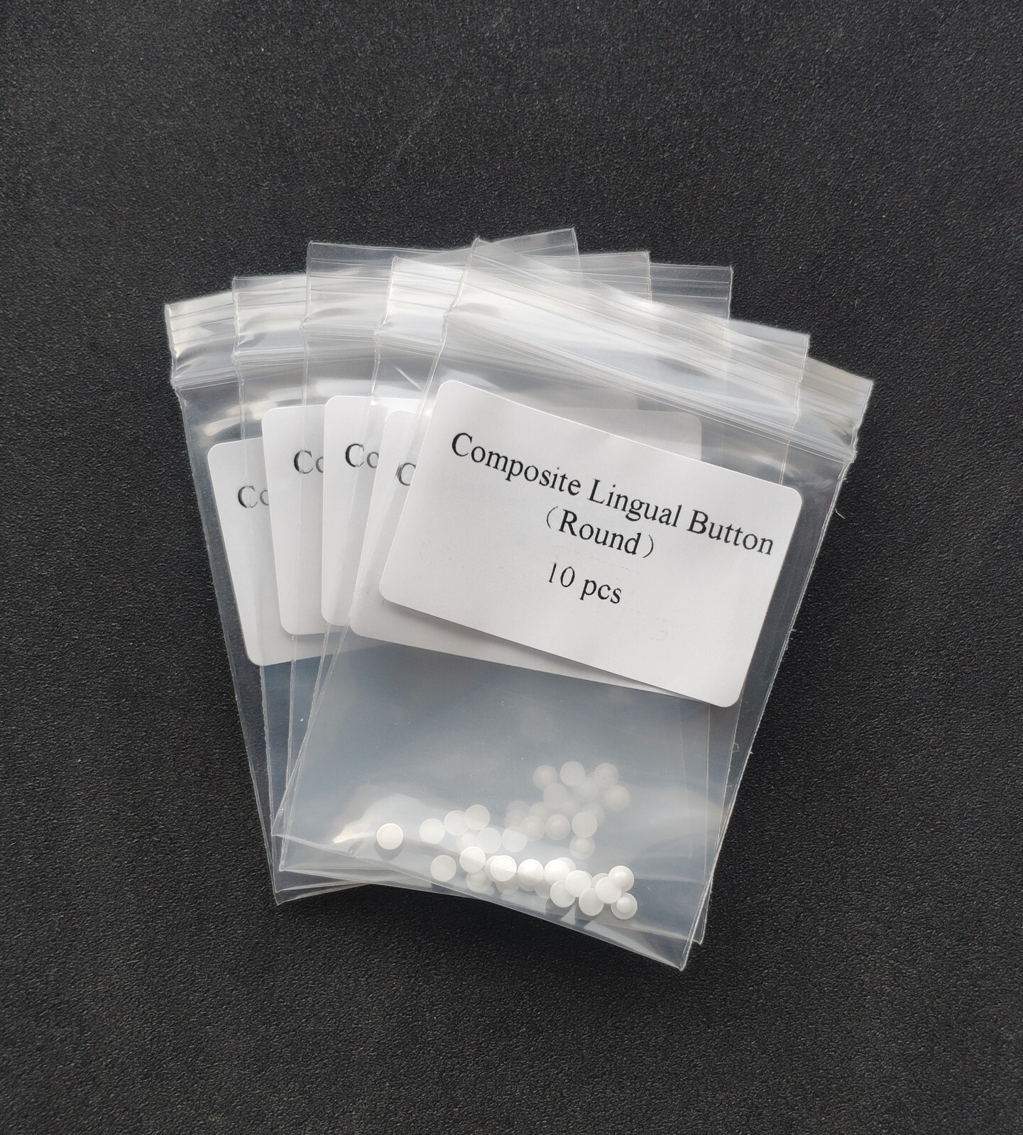 Dental Orthodontic Ceramic Lingual Buttons Bondable Round Mesh Base