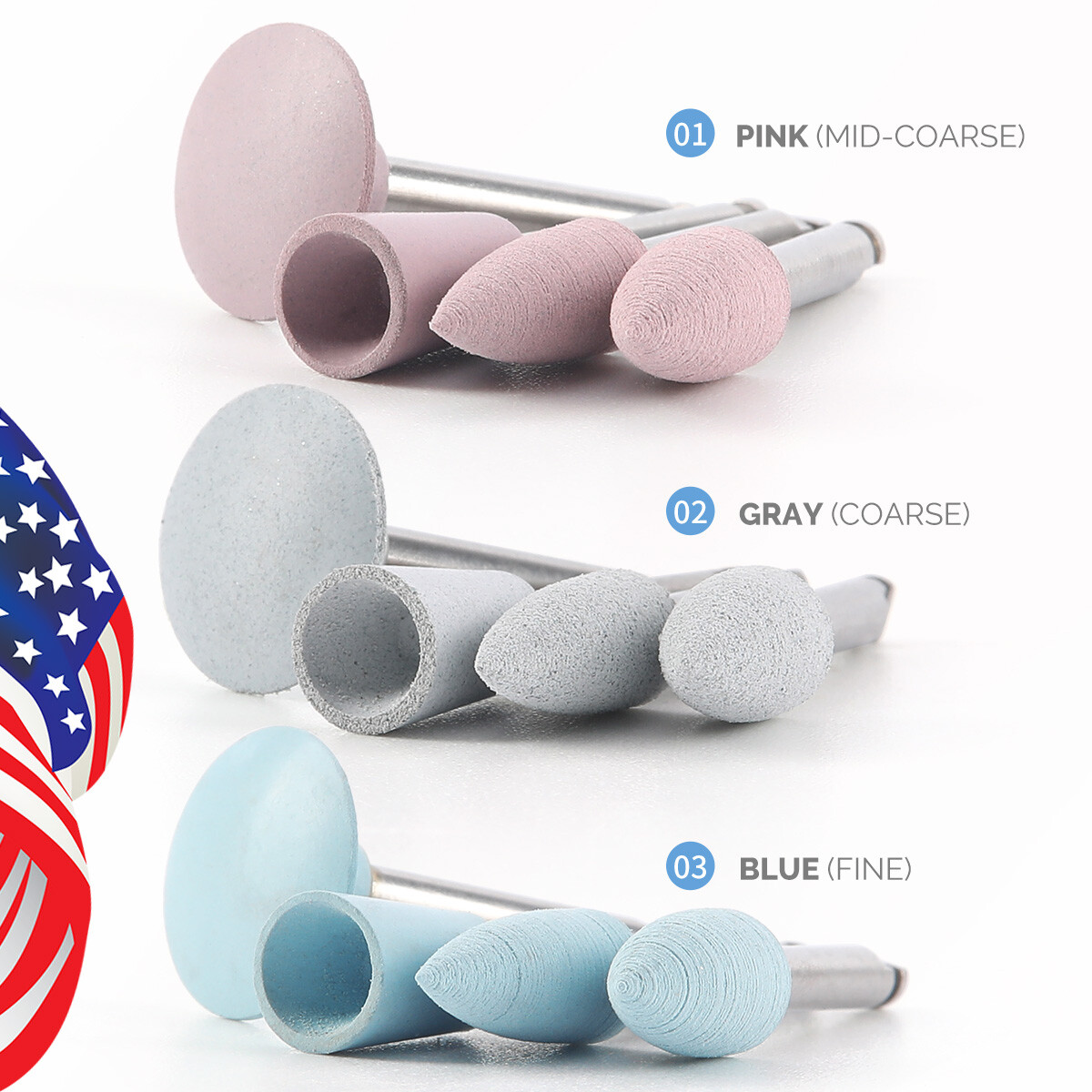 Dental Composite Polishing Kit Rubber Polisher Resin Base For Handpiece AZDENT