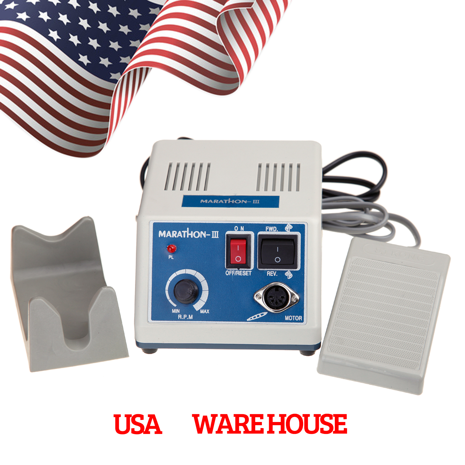 Dental Lab Marathon 35000 RPM Micromotor polisher Motor contra angle + 10 Drills