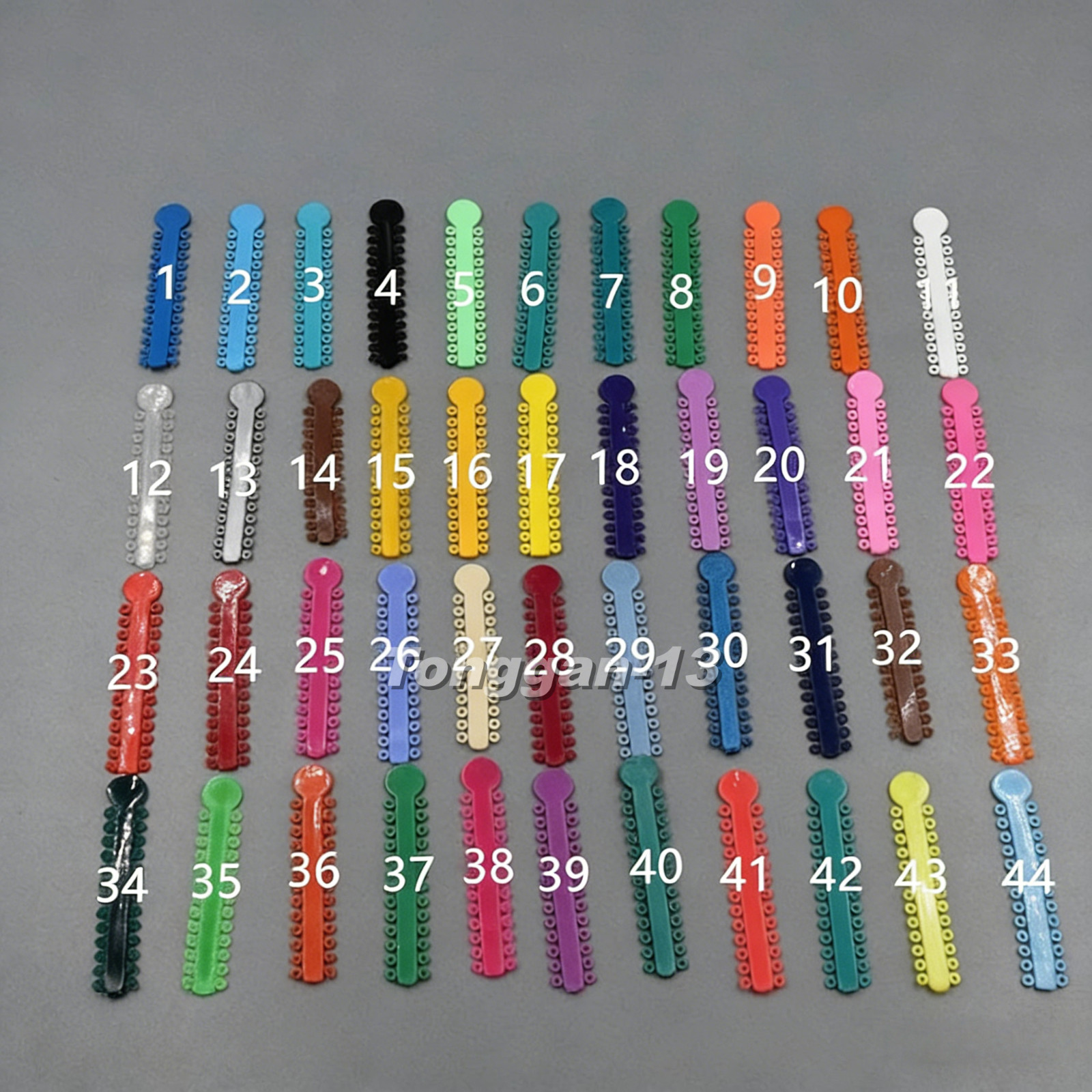 45 Color Dental Elastic Ligature Ties Rubber Power Bands for Orthodontic Braces
