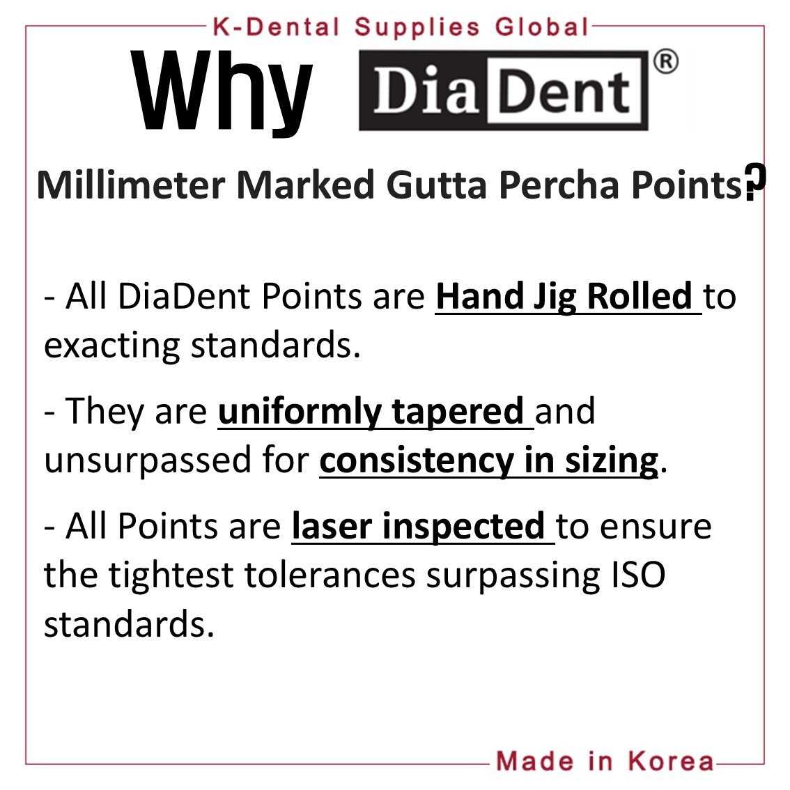 Diadent Dental Millimeter Marked Gutta Percha Points All Sizes