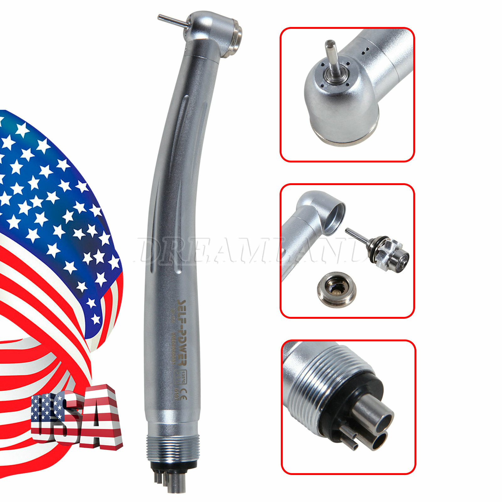 10* NSK Style Dental High Speed Handpiece Push 4HOLE Self Power US FREE SHIPPING