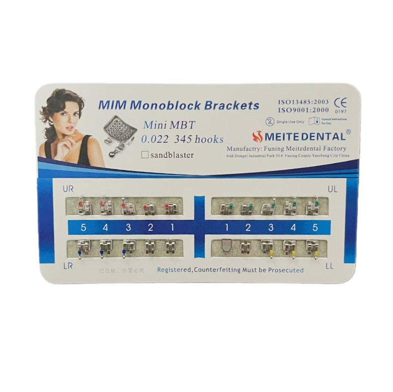 10 Sets Dental Orthodontic Bracket MIM Monoblock Mini Roth/MBT 022/018 345 Hooks