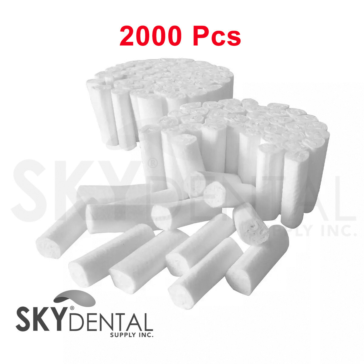 2000x Dental Cotton Rolls Premium Quality Size #2 Medium Nonsterile, 3/8″