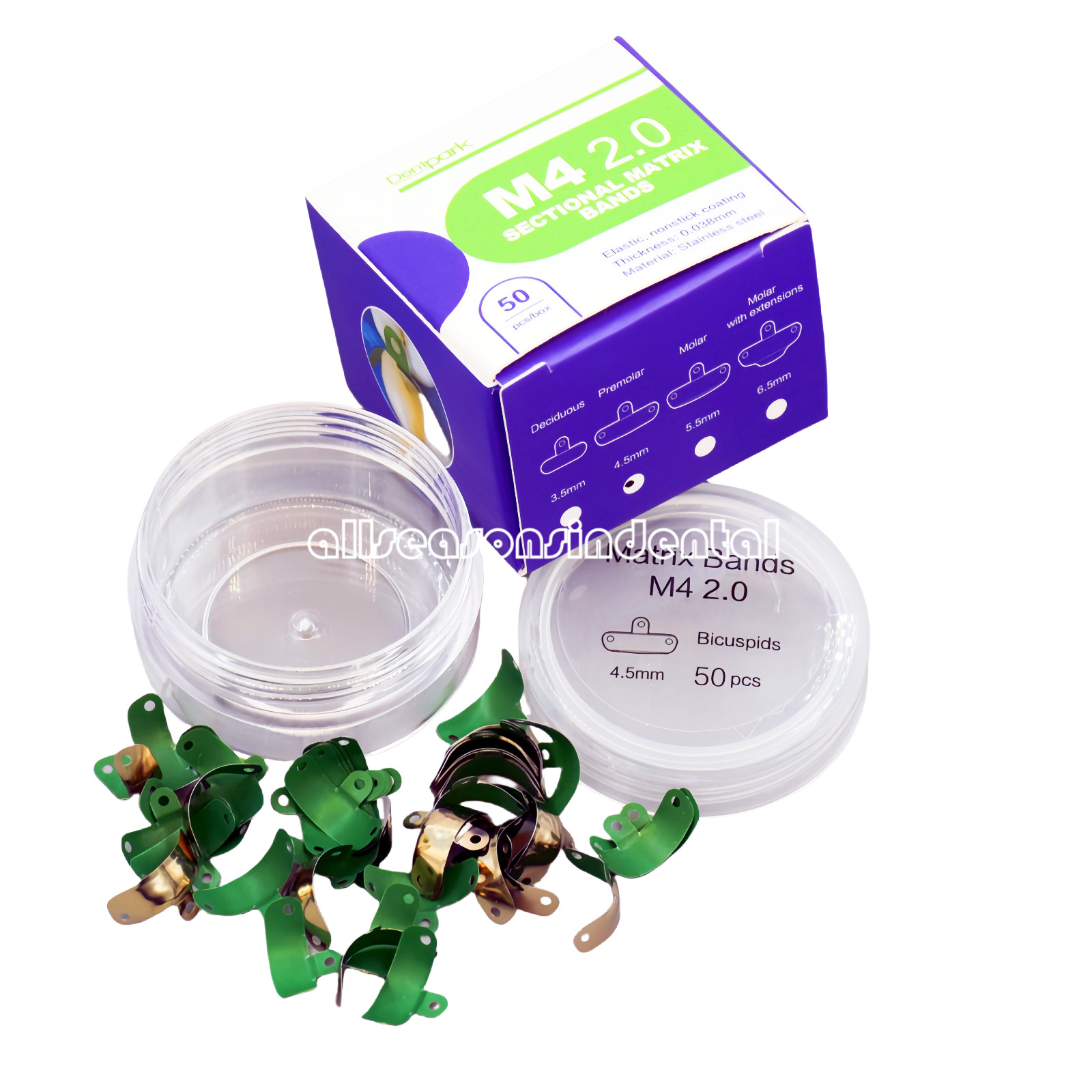 16 Option Dental Matrix Bands M4 Sectional Contoured Matrice Palodent V3 Style