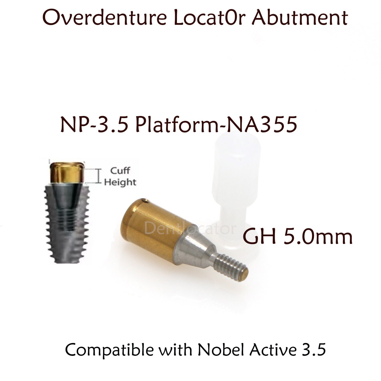 Locator Abutment for Nobel Active Biocare Conical Connection NP/RP 1-5mm Height