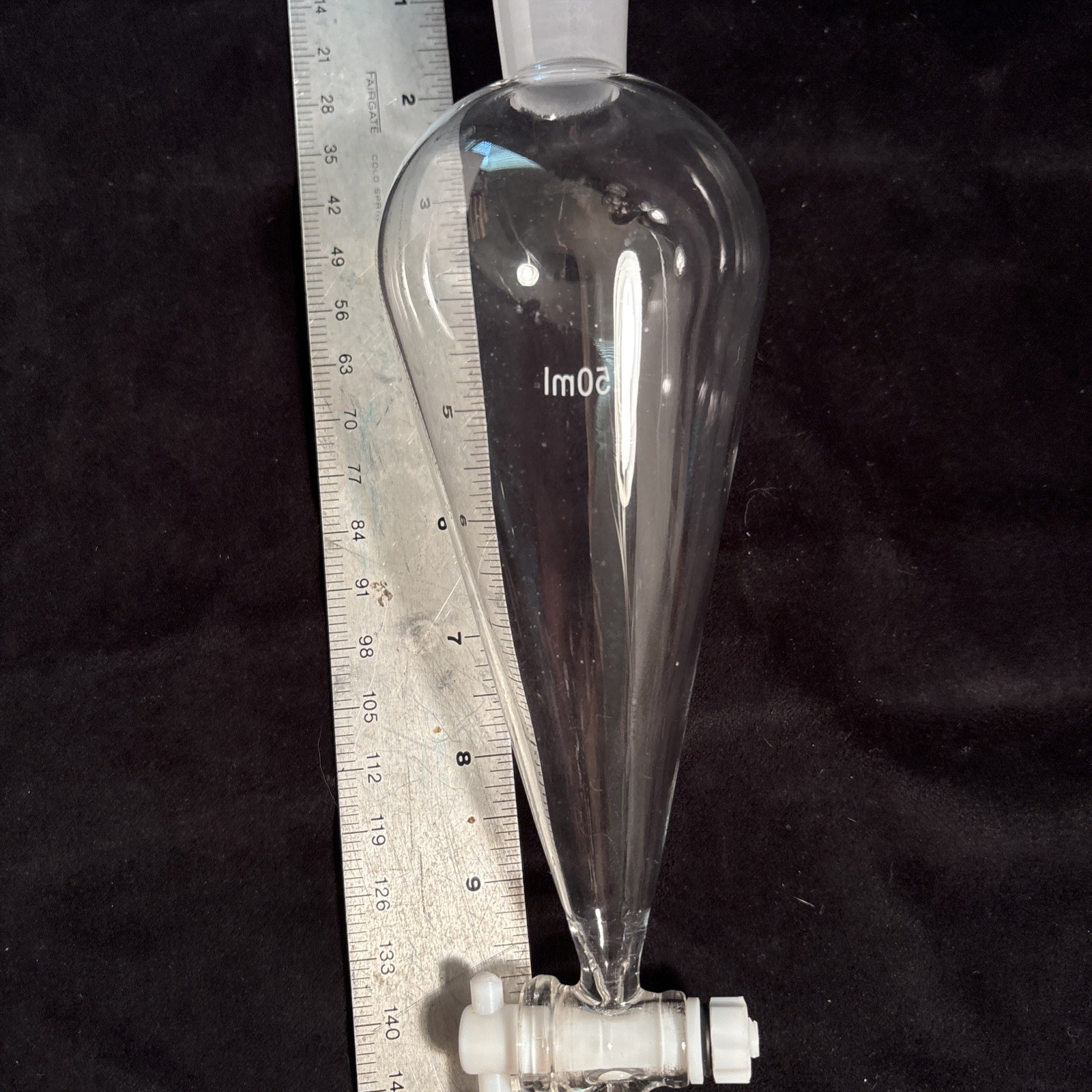 Lab glass separatory funnel 250ml separating funnel W 24/40 Unused Freeship!