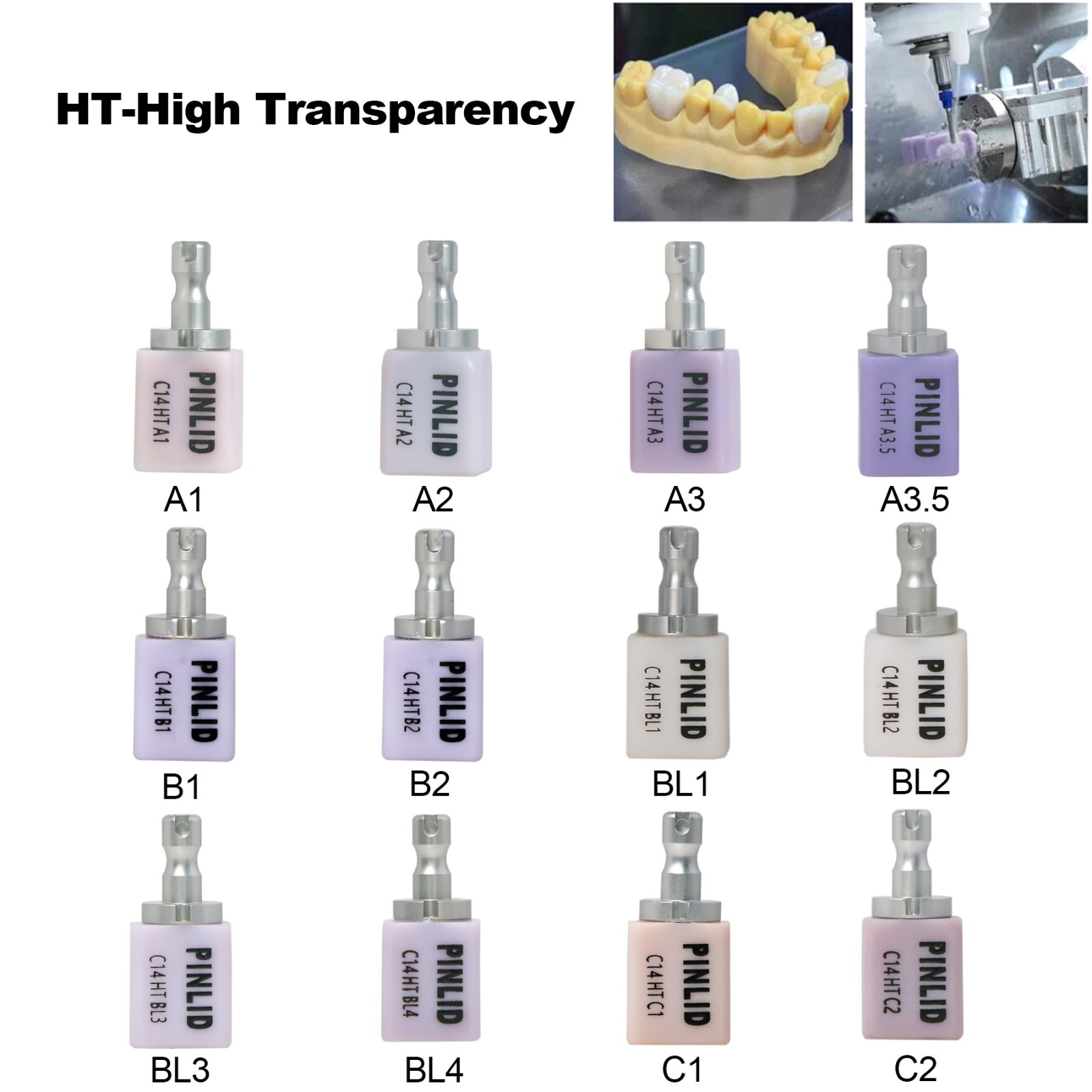 US C14 HT/LT Dental Emax Glass Ceramic Blocks Lithium Disilicate CAD/CAM CEREC