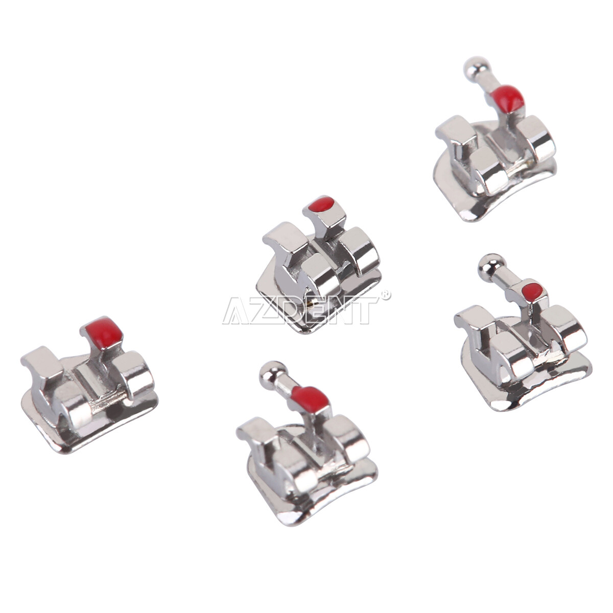 Dental Ortho Metal Brackets Mini / Standard / MBT 018 / 022 345 Hooks AZDENT