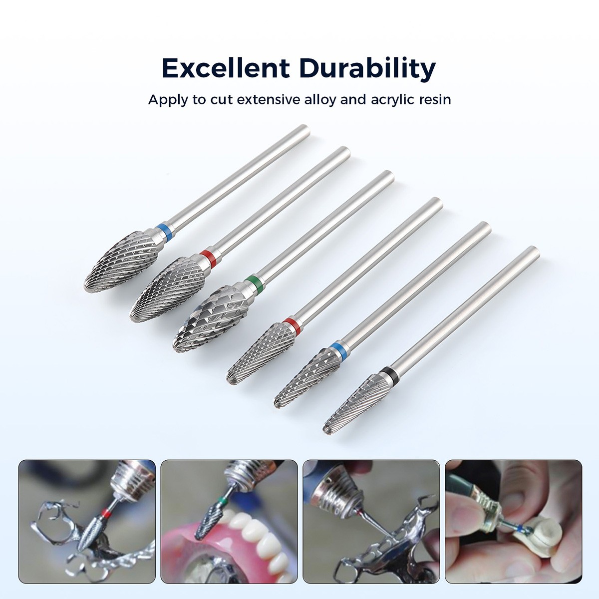 AZDENT Dental Lab Tungsten Carbide Burs HP 2.35mm for Slow Low Speed Handpiece
