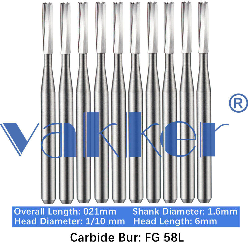 10/Pack 21mm Dental Tungsten Carbide Friction Grip Long Carbide Burs High Speed
