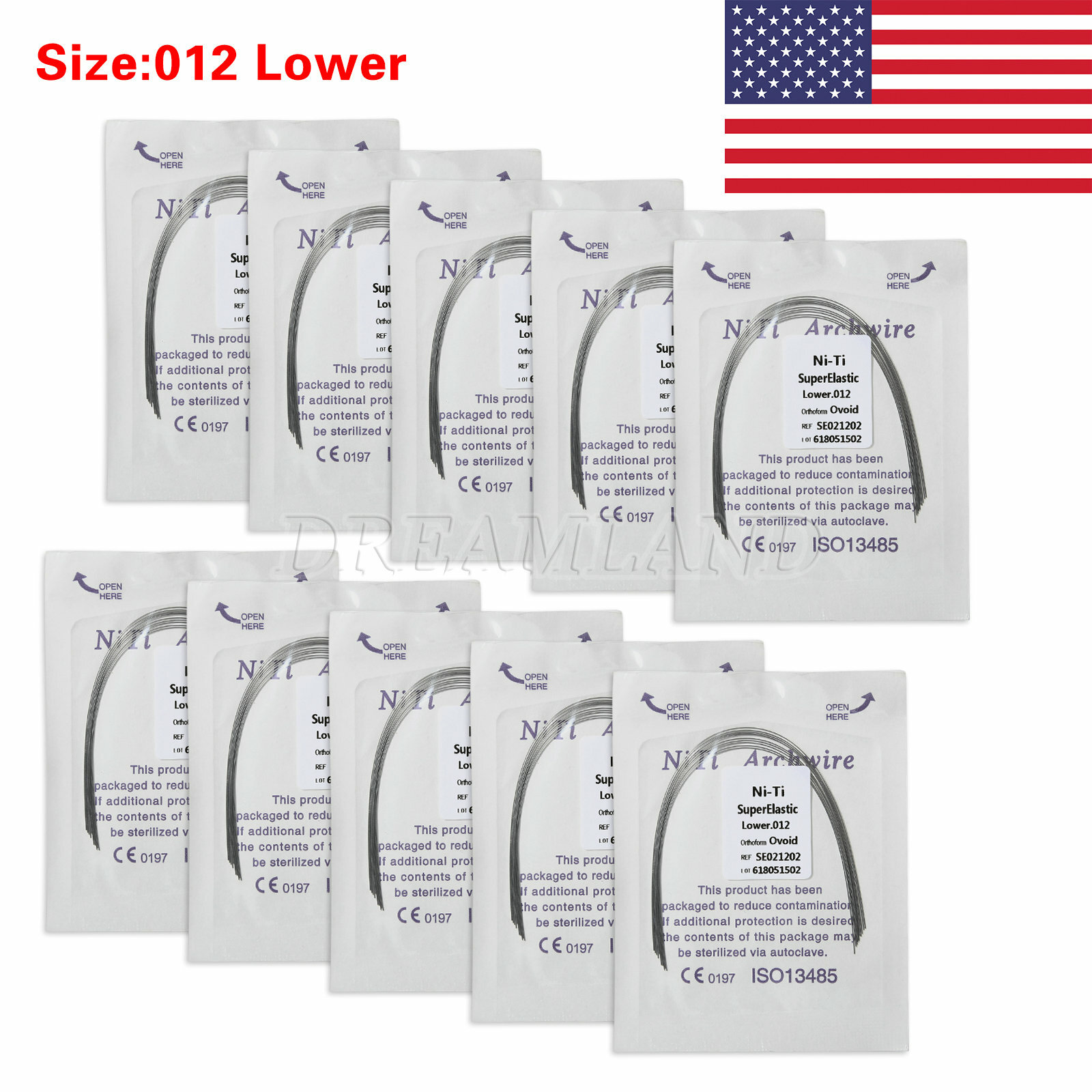 Orthodontic Dental Arch Wire Super Elastic Niti Round Upper & Lower Ortho L5C