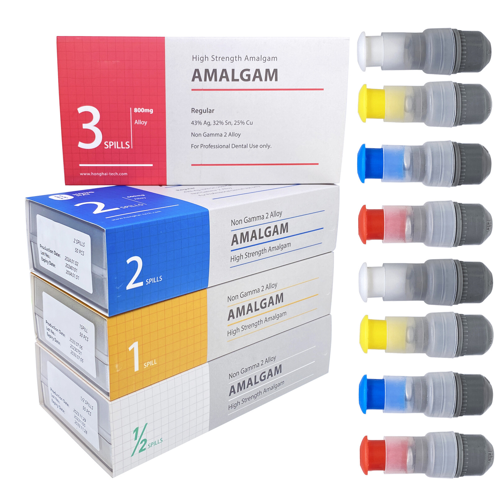 Amalgam Dental Alloy 1/2/3 Spill Regular Set 200mg/ 400mg/600mg/800mg ,Zinc Free