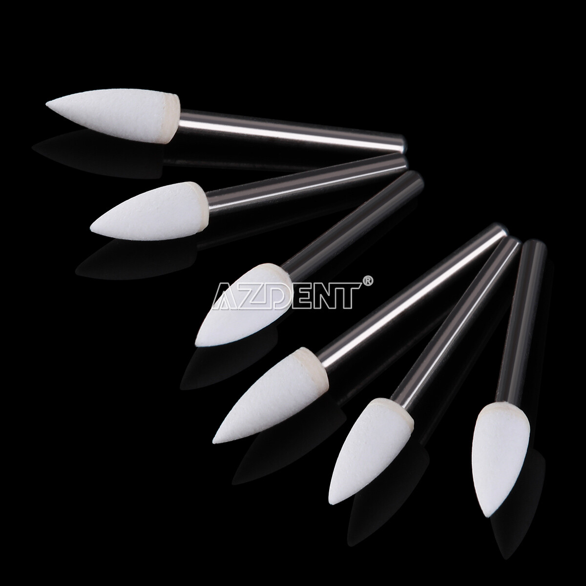 Dental White Stone Porcelain Resin Handpiece Polishing Burs FG Flame Shape