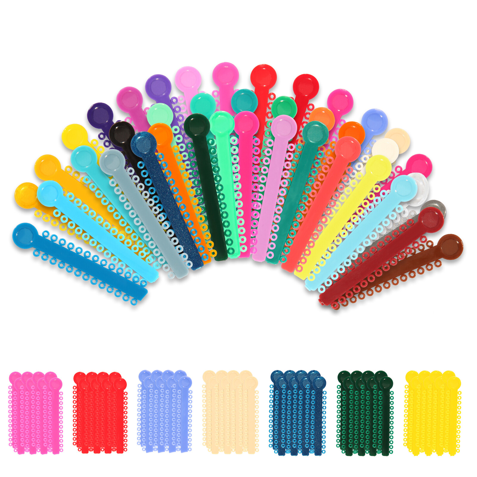 1040 Pcs Dental Ortodoncia Elástico Ligaduras Bandas de Goma para Brackets