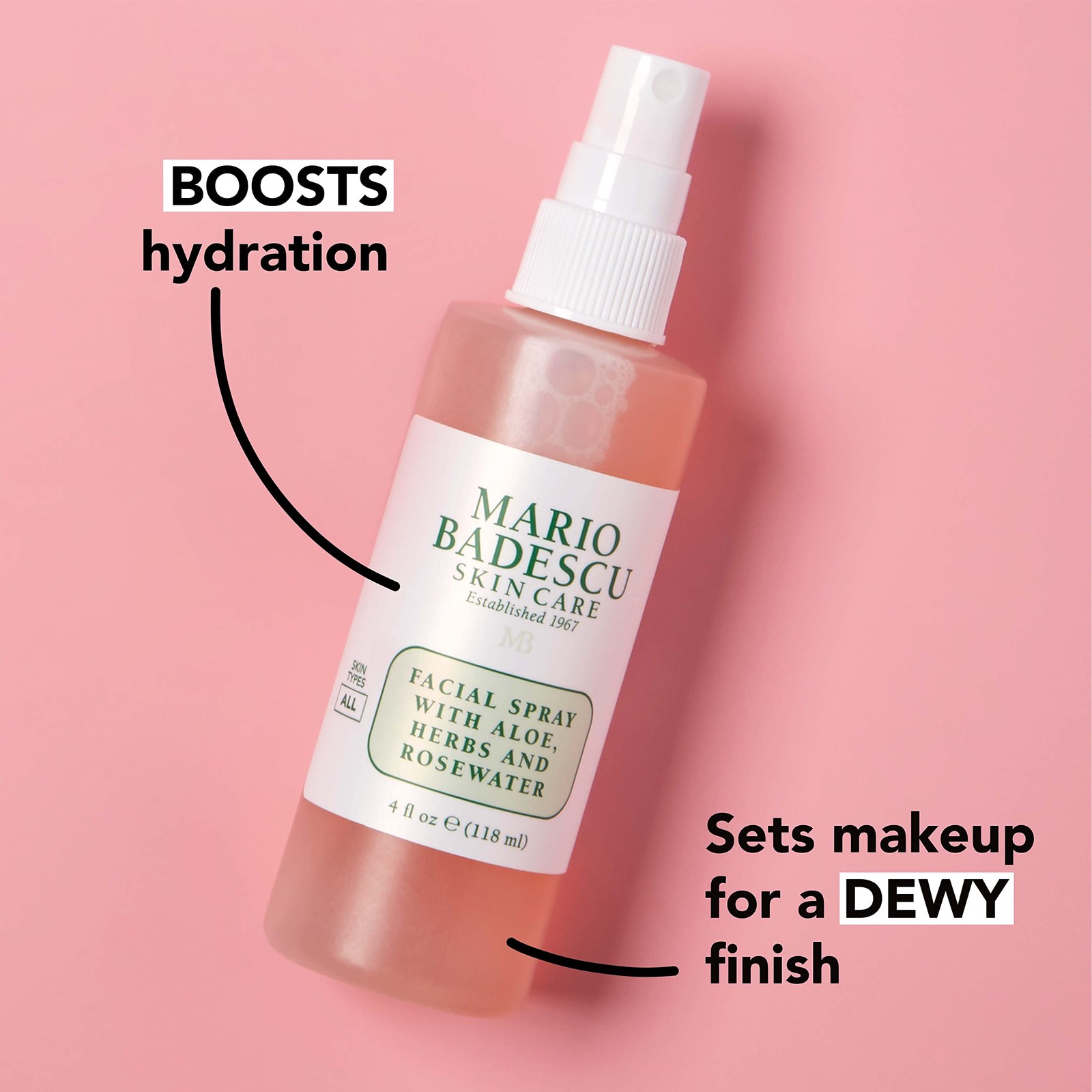 Mario Badescu Facial Spray Aloe Herbs And Rose Water For All Skin Types Face