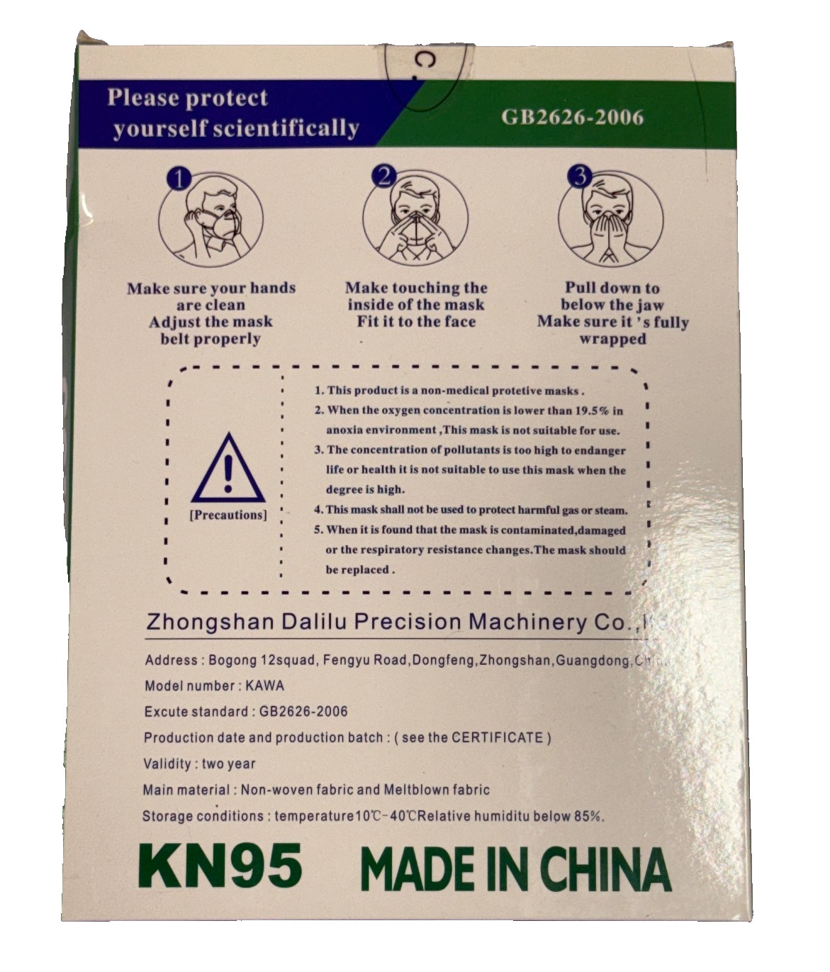 3-PACK KN95 Face Mask Ear Loop Self Suction Filter Respirator (60pc)