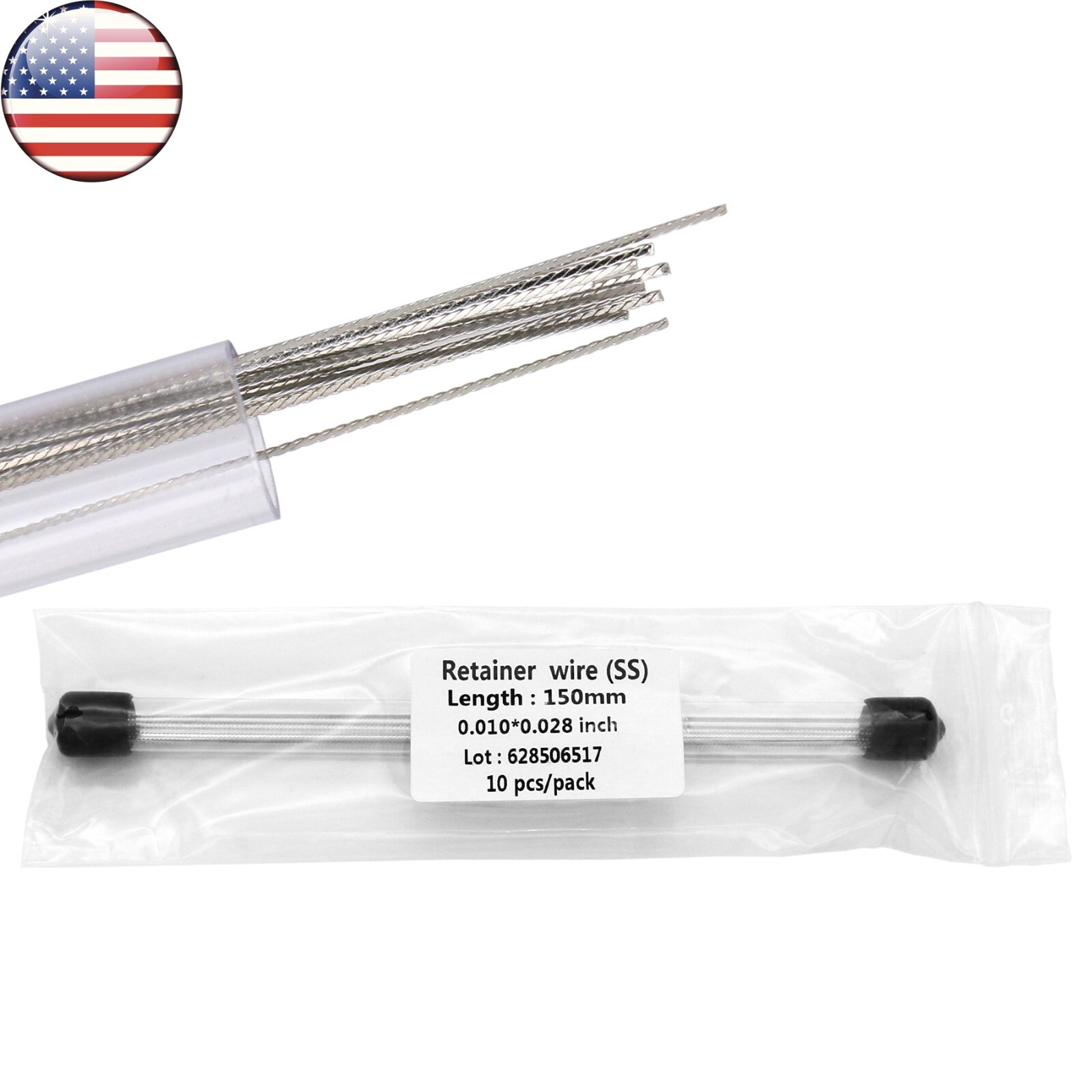 US Dental Orthodontic Lingual Retainer Wire Flat Strand .010″x.028″ 10Pcs/pack