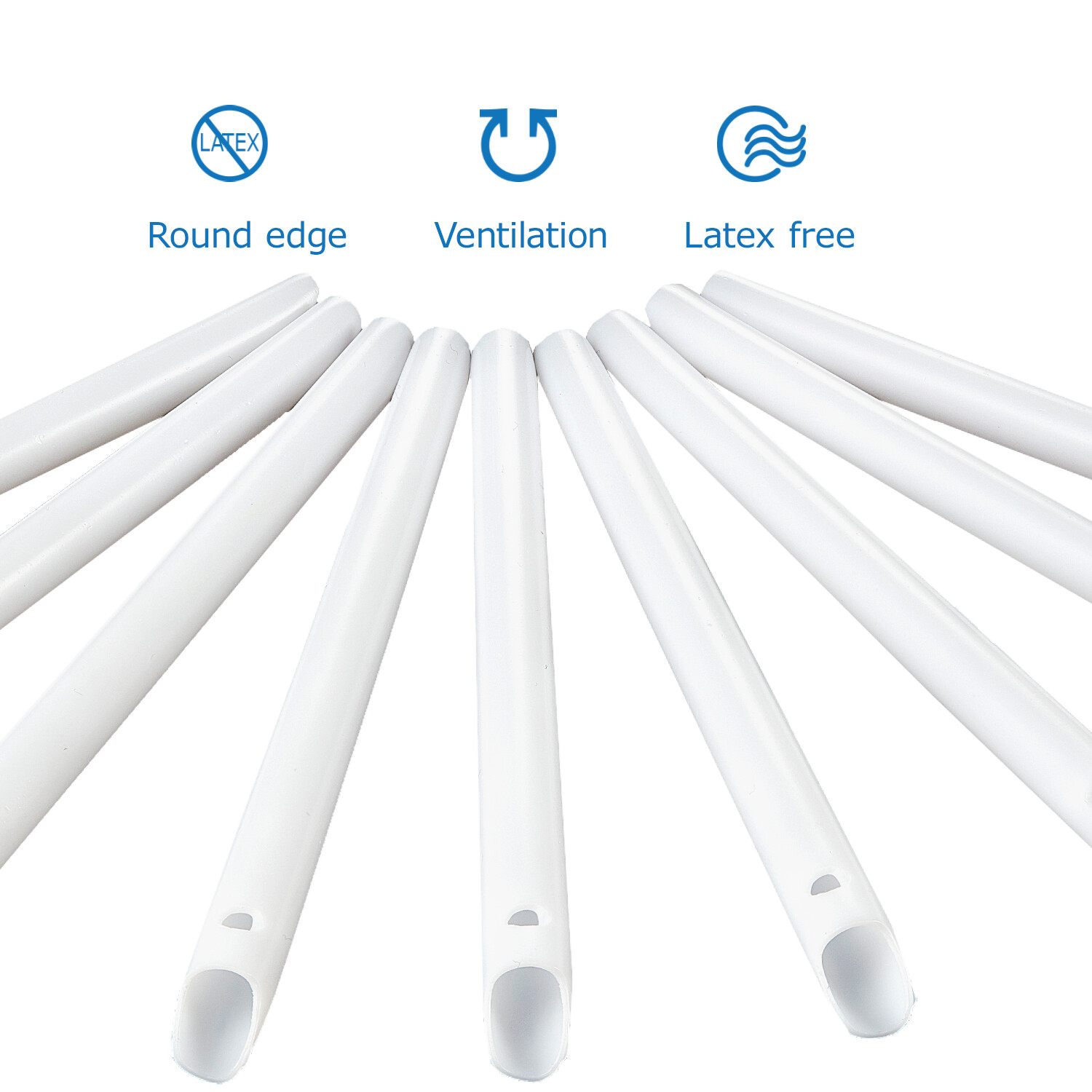 JMU Disposable Dental HVE Tips High Volume Evacuator Suction Tips Vented White
