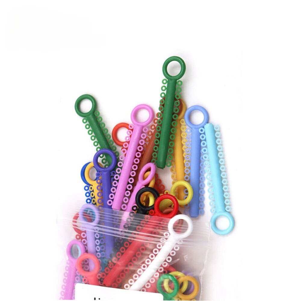 1040 Pcs/1 Pack Dental Orthodontic Ligature Ties Elastic Rubber Bands 37 Colors