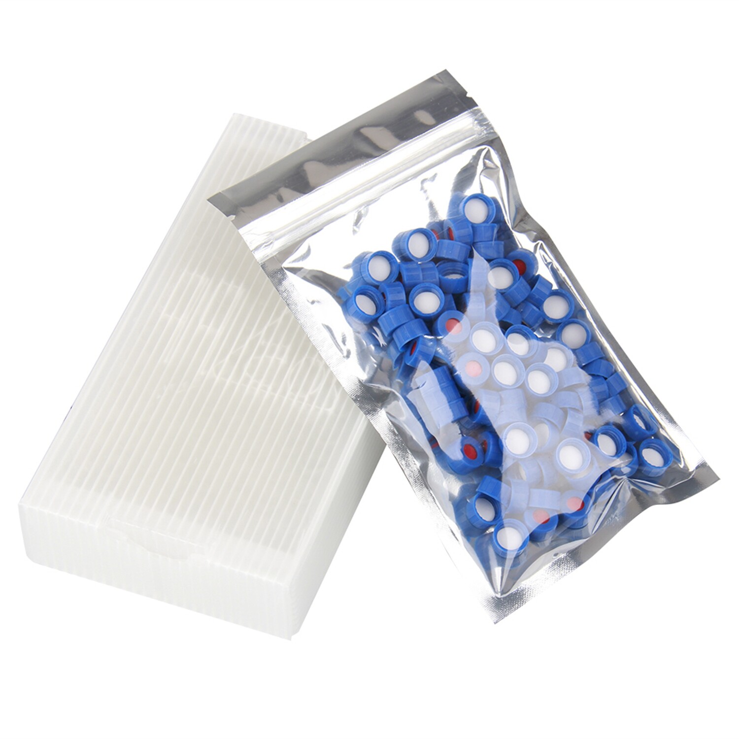 50000Pcs 2ml Vial Caps 9mm Screw Top White Silicone/Red PTFE Septa 9-425 HPLC GC
