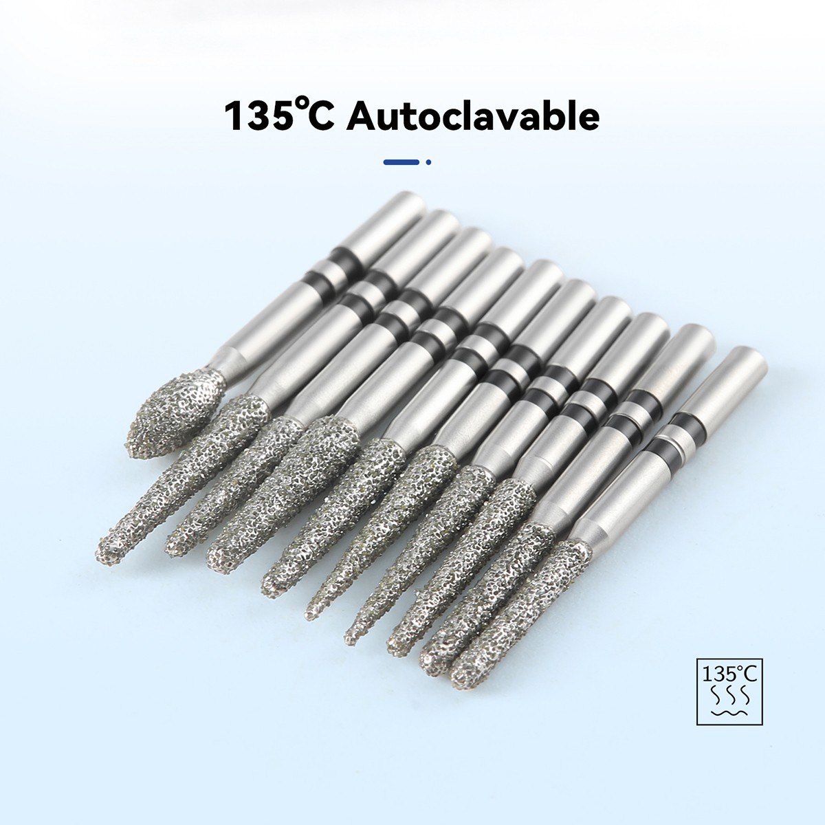 Pro Dental Diamond Zirconia Cutting Burs Kit Friction Grip 1.6mm 10Pcs/Pack