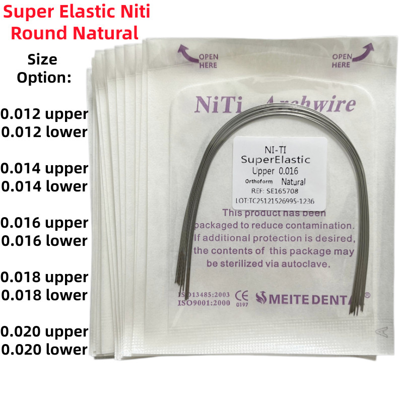 10Pcs/Pack Dental Orthodontic Arch Wire Super Elastic Niti Round Natural Form