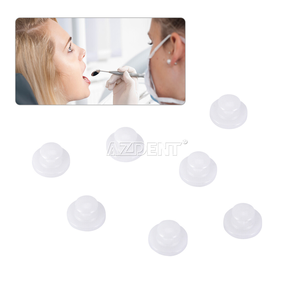 AZDEN Dental Orthodontic Ceramic Lingual Button Bondable Round Recctangular Base