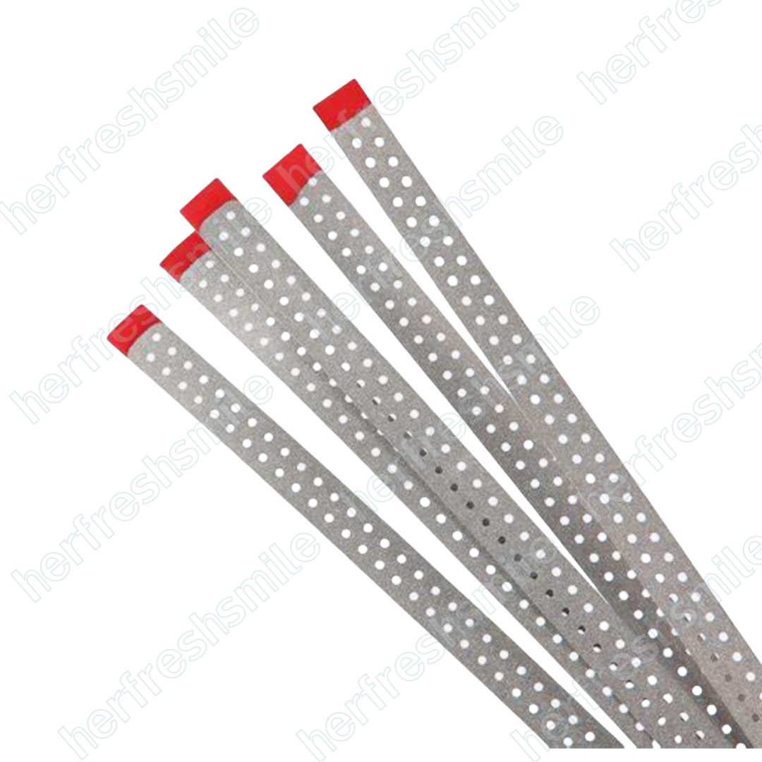 10Pcs Dental Double Diamond Orthodontic IPR Hole Polishing Strips Metal Sand USA