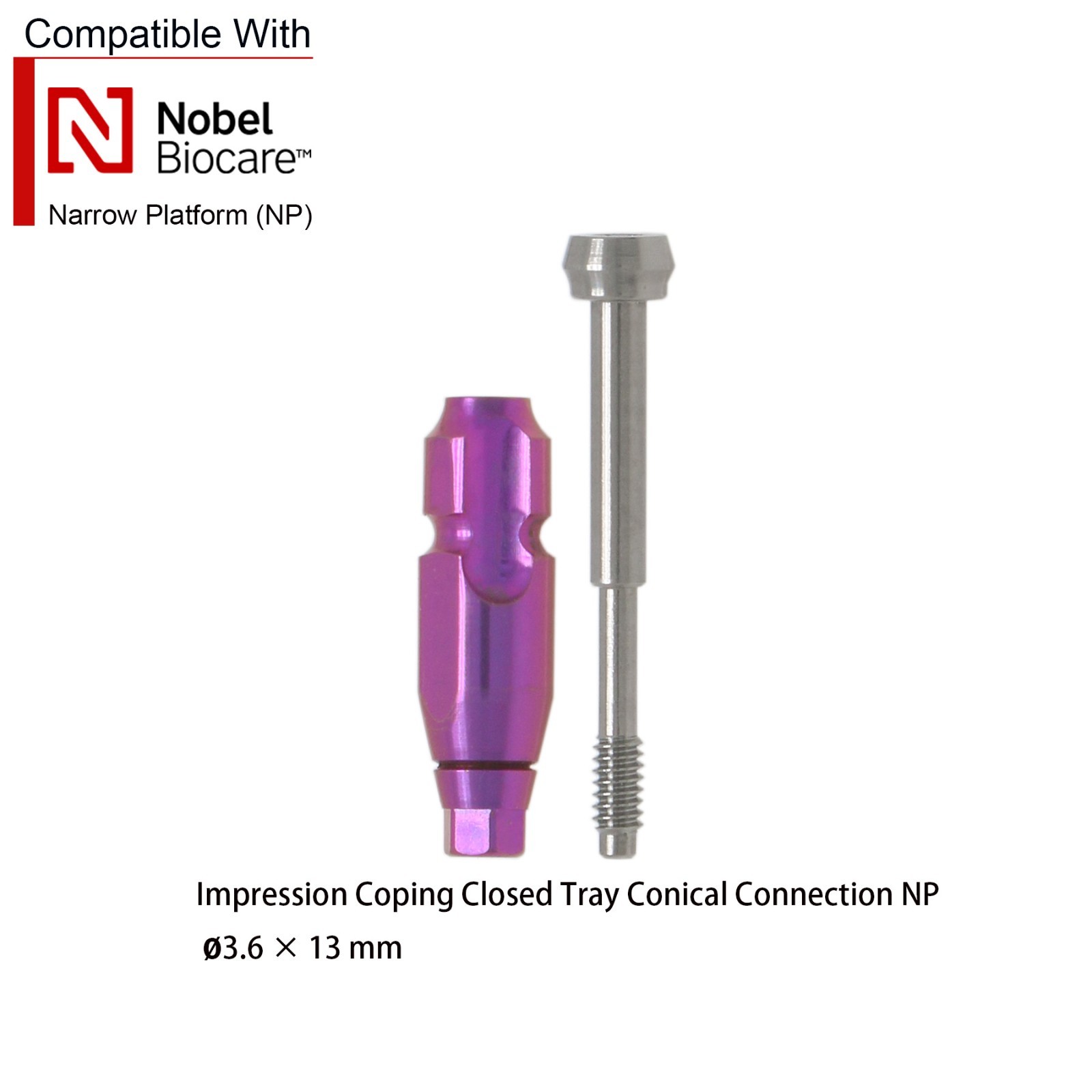 Nobel Biocare Impression Transfer Coping Open Close Tray for NP/RP Hex Platform