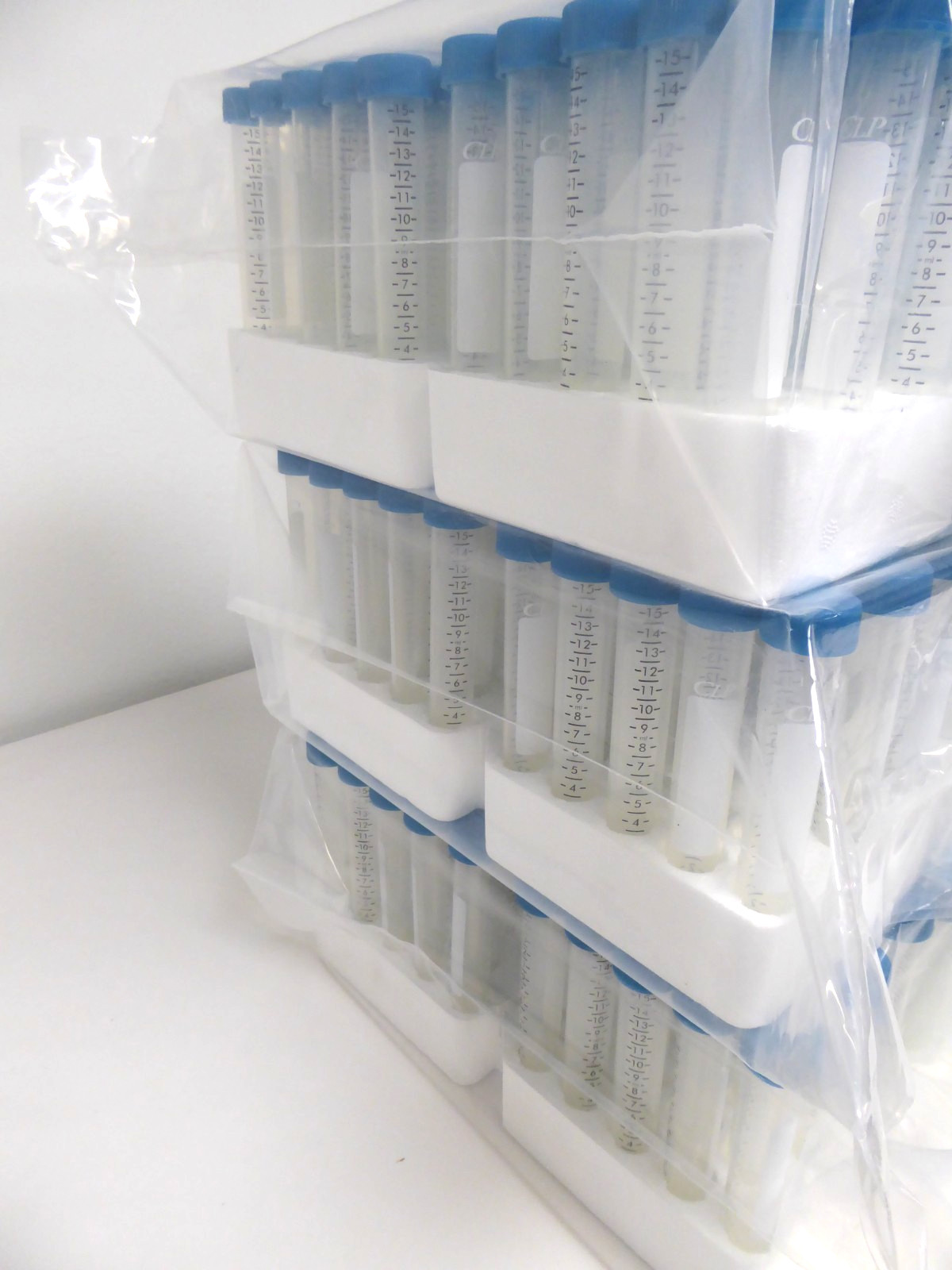 CLP 15ml and 50ml Conical Centrifuge Tubes with Caps in Unopened Packs (NOS)